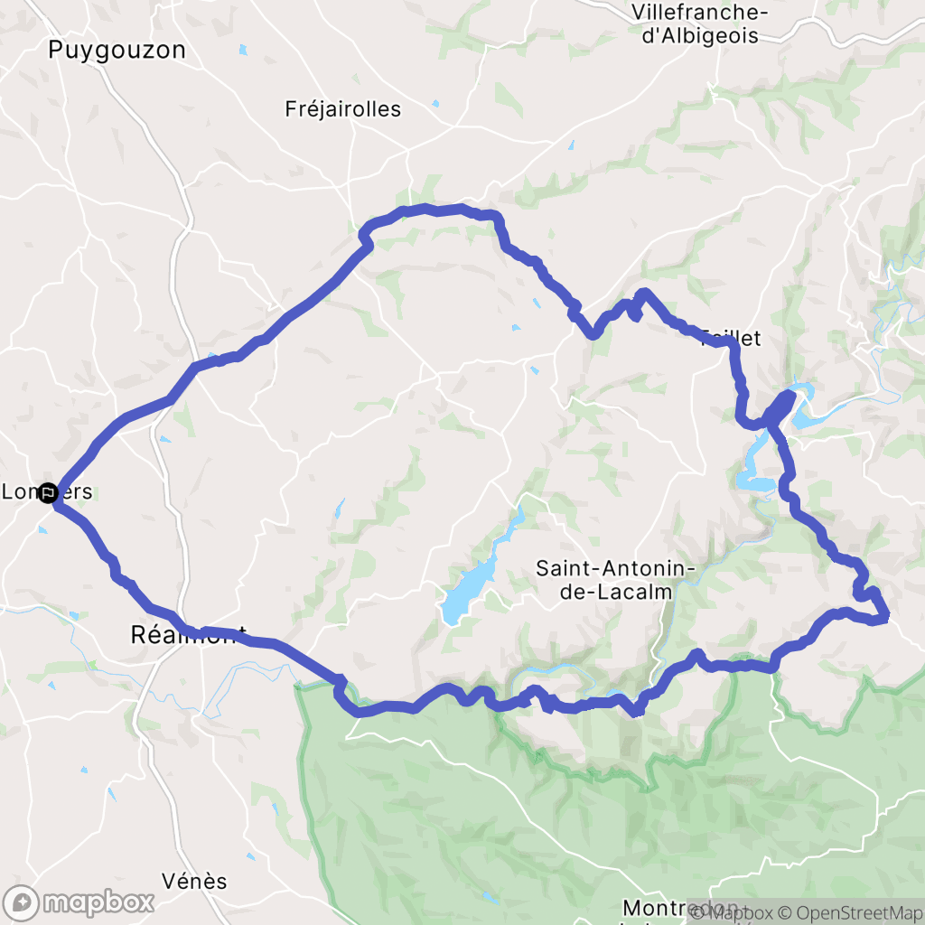 Lombers : carte du parcours de randonnée - France