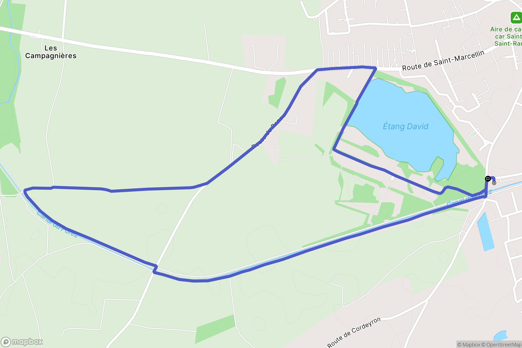 Saint-Just-Saint-Rambert : carte du parcours de randonnée - France