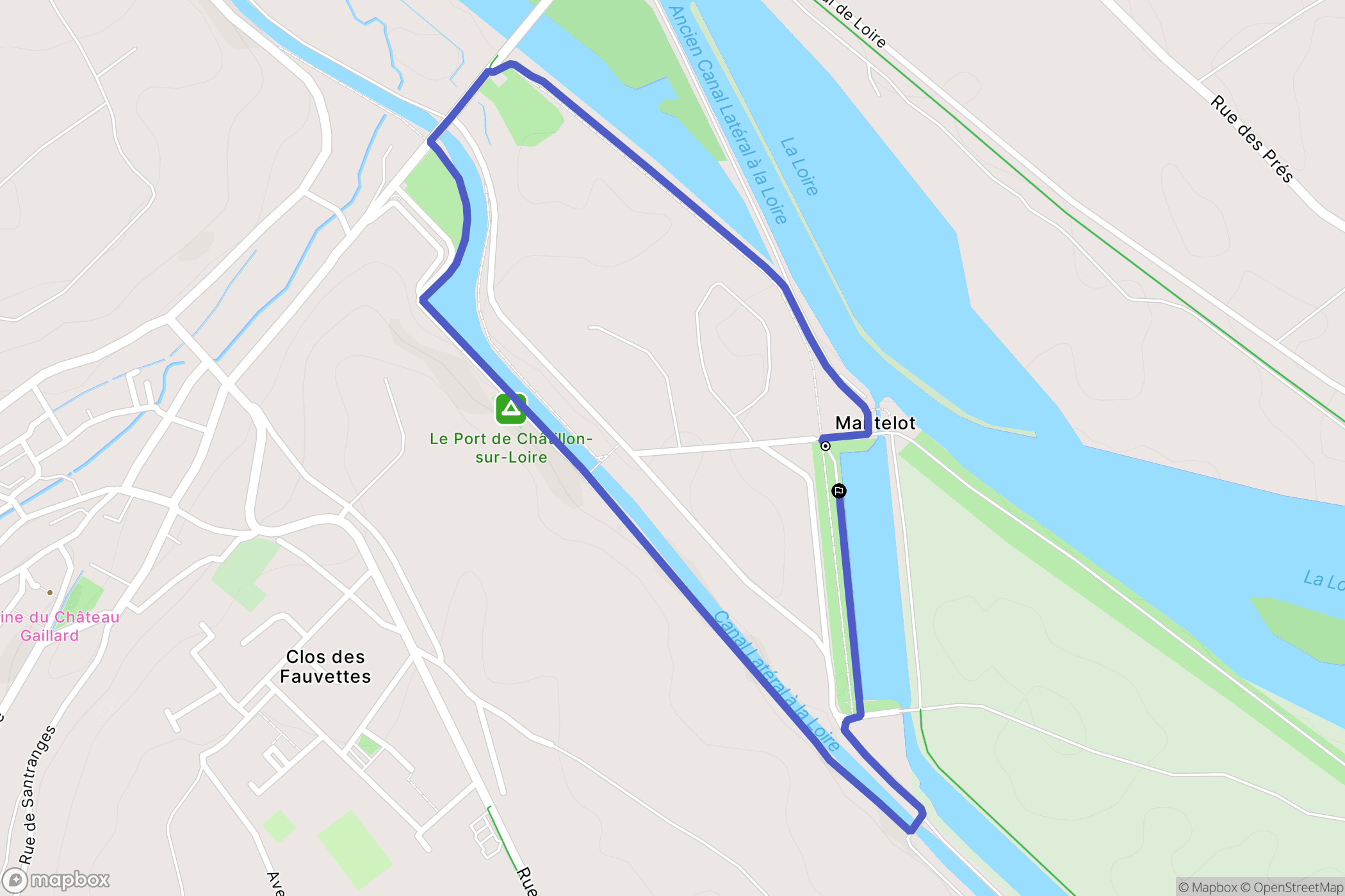 Châtillon-sur-Loire : carte du parcours de randonnée - France