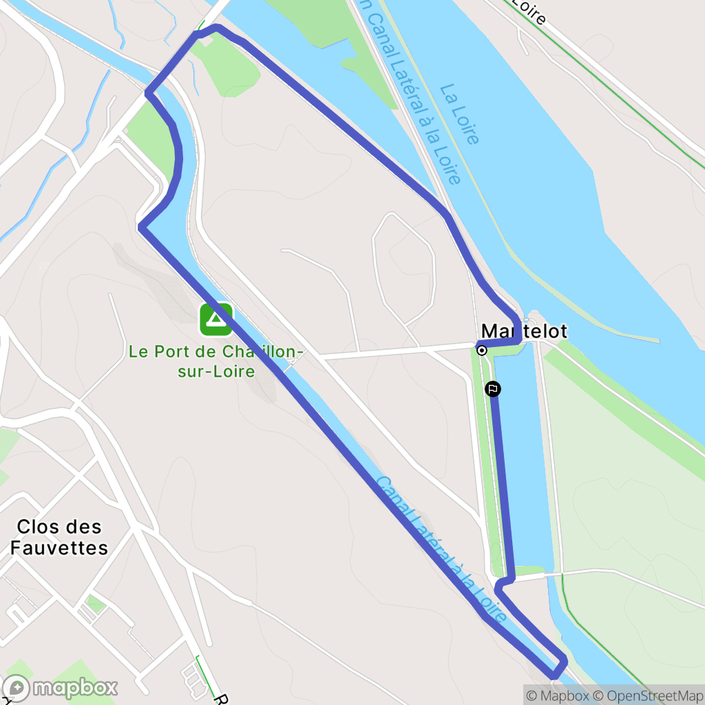 Châtillon-sur-Loire : carte du parcours de randonnée - France