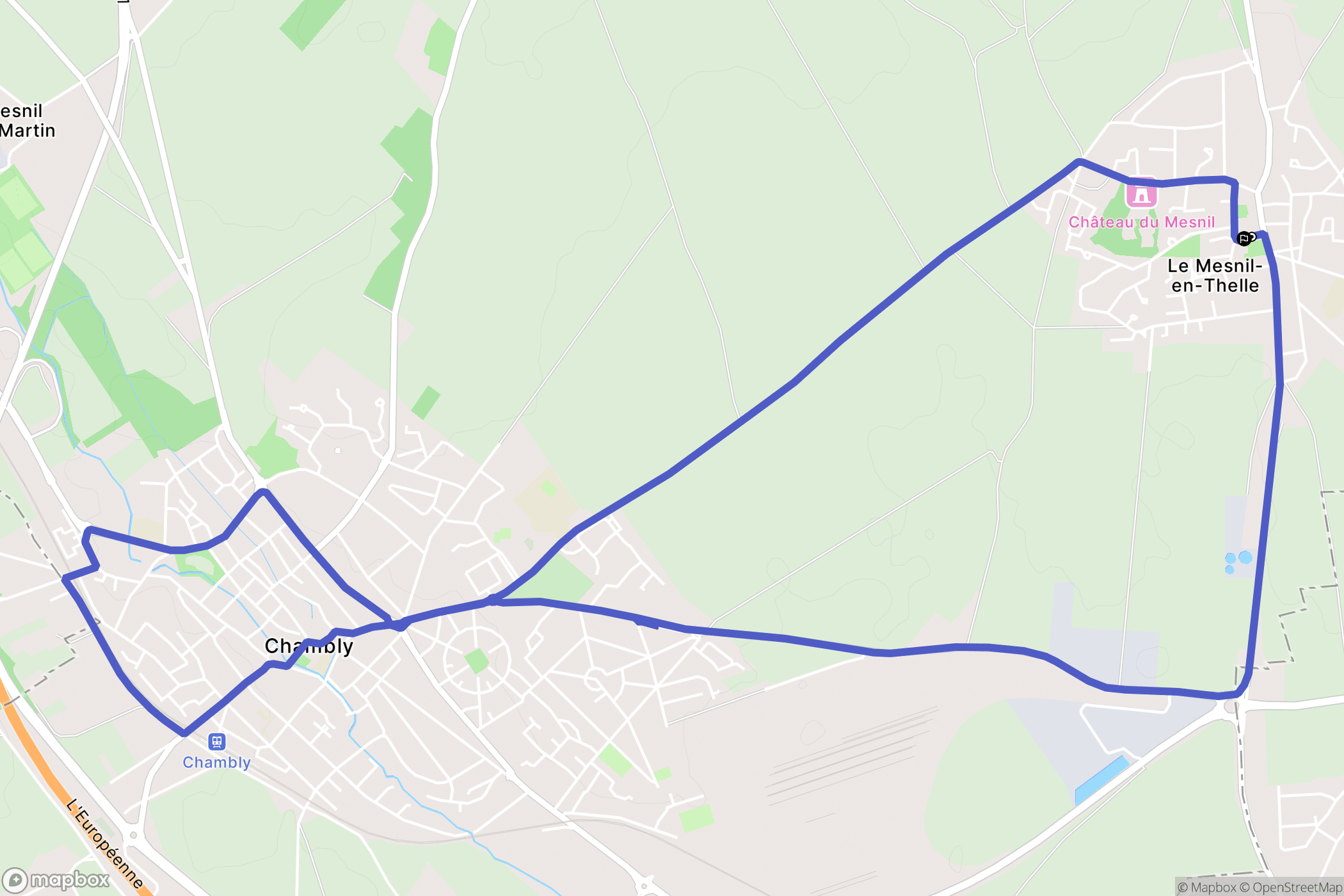 Le Mesnil-en-Thelle : carte du parcours de randonnée - France