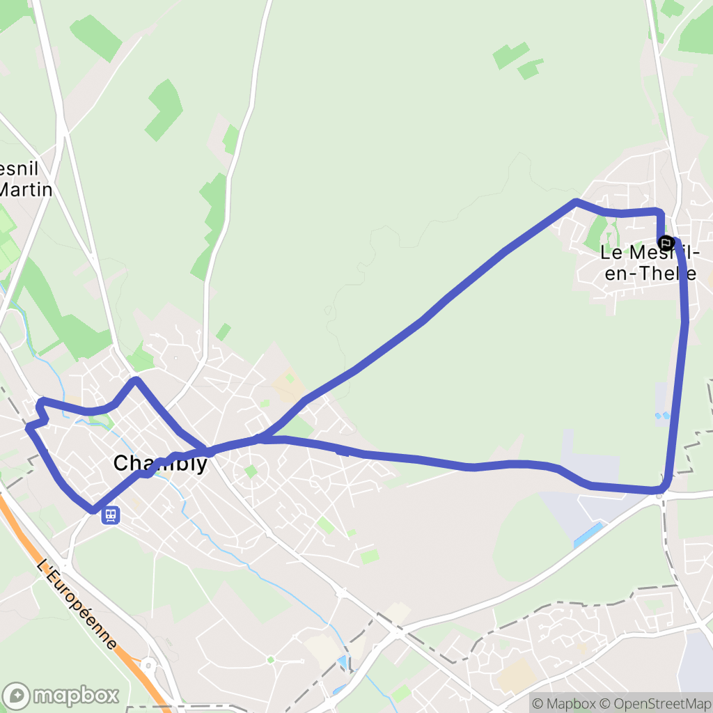 Le Mesnil-en-Thelle : carte du parcours de randonnée - France