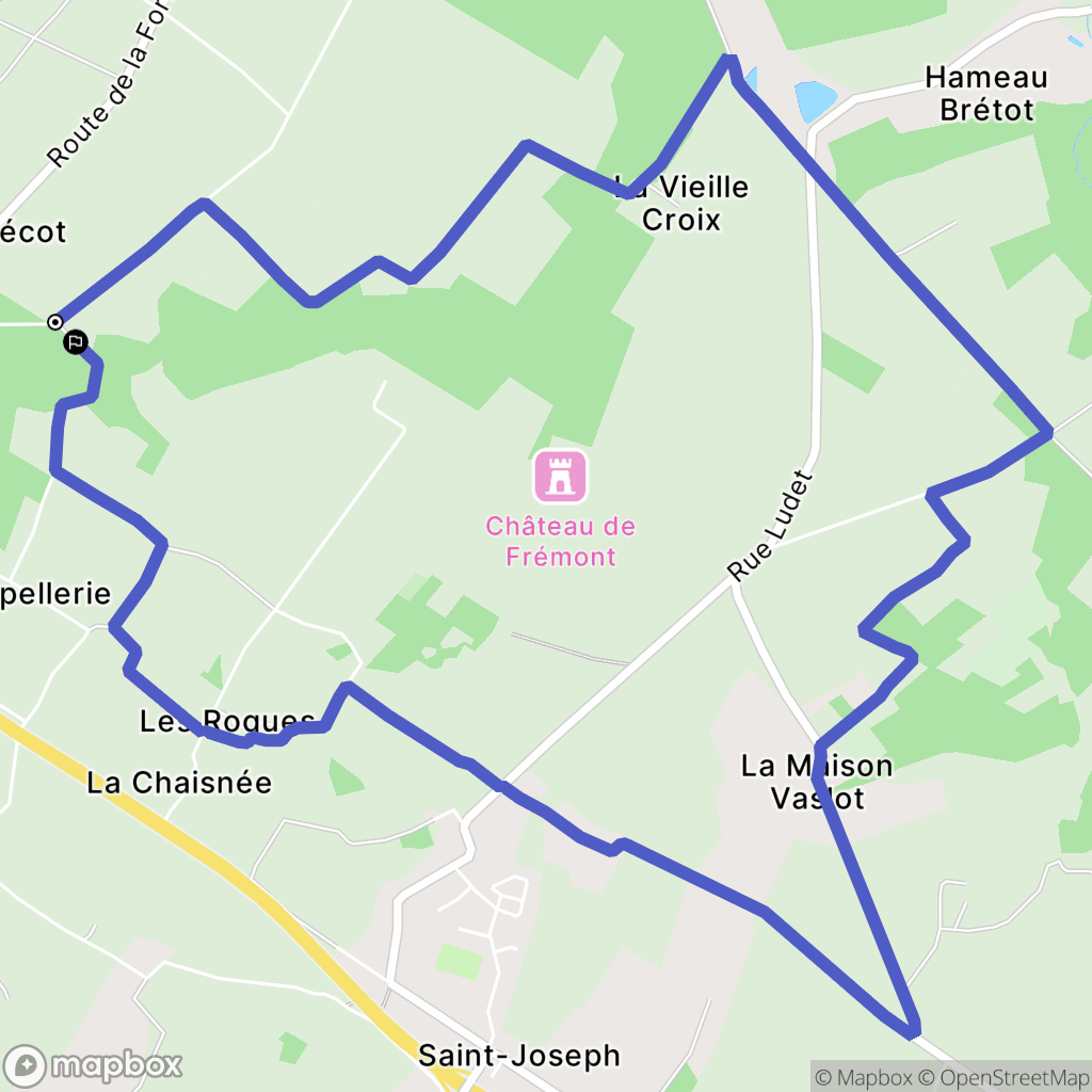 Brix : carte du parcours de randonnée - France