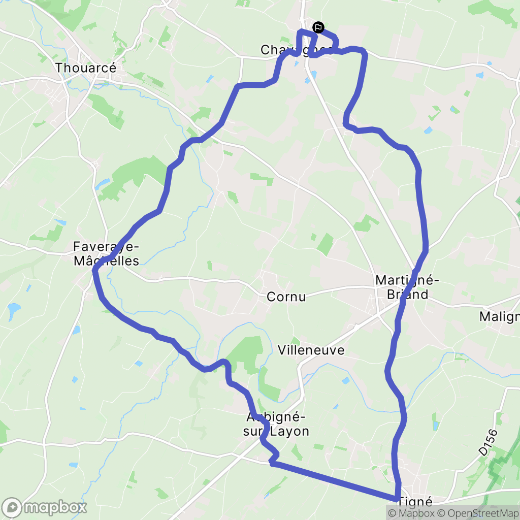 Terranjou : carte du parcours de randonnée - France