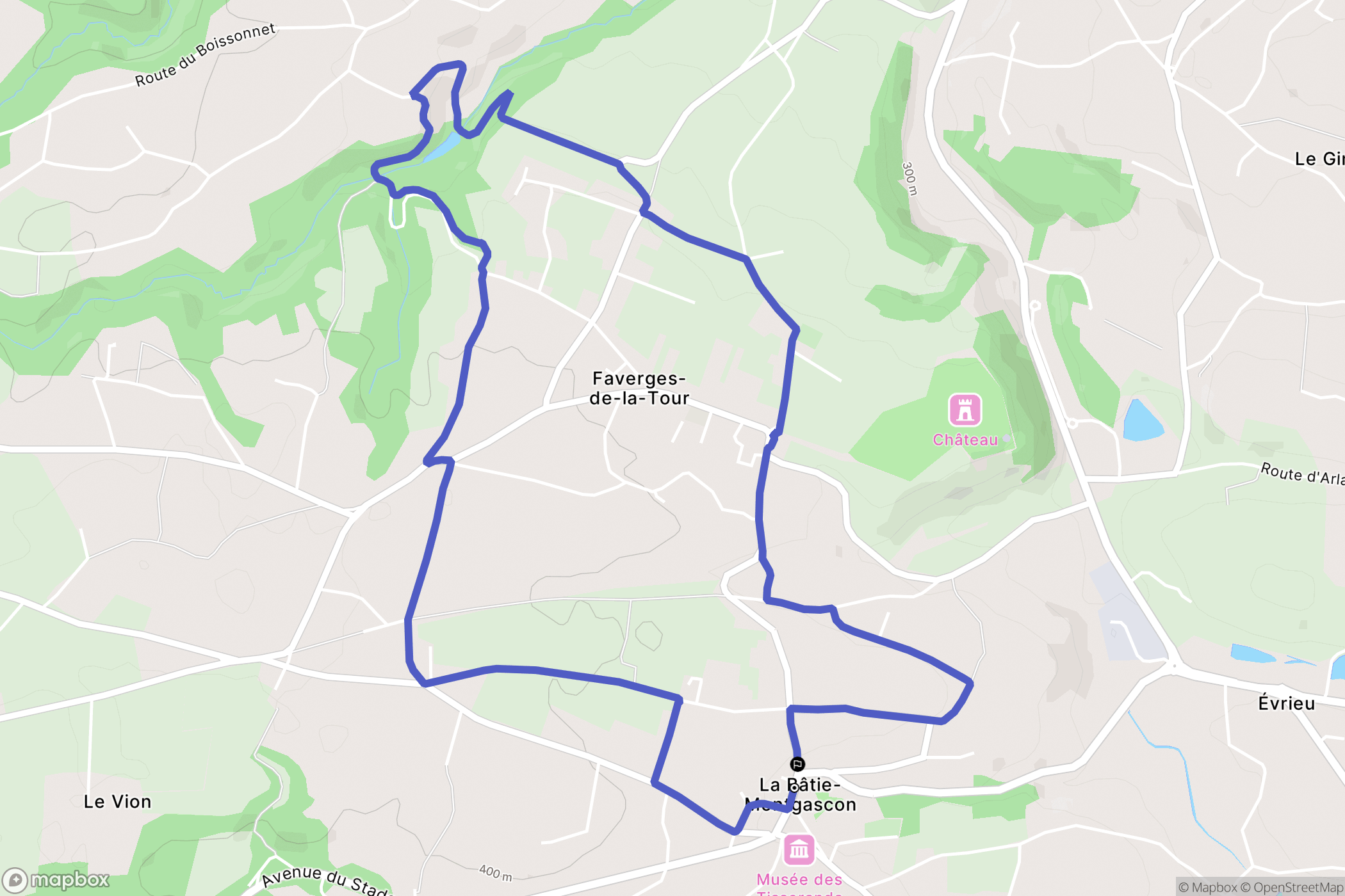 La Bâtie-Montgascon : carte du parcours de randonnée - France