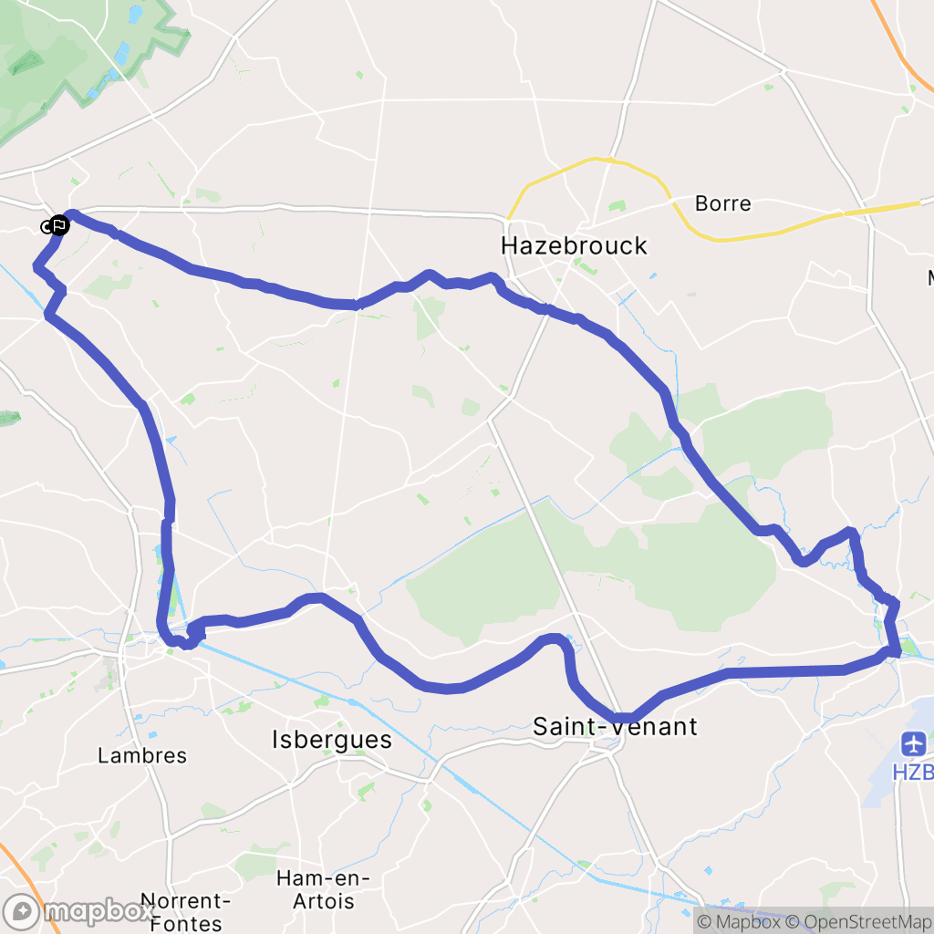 Renescure : carte du parcours de randonnée - France