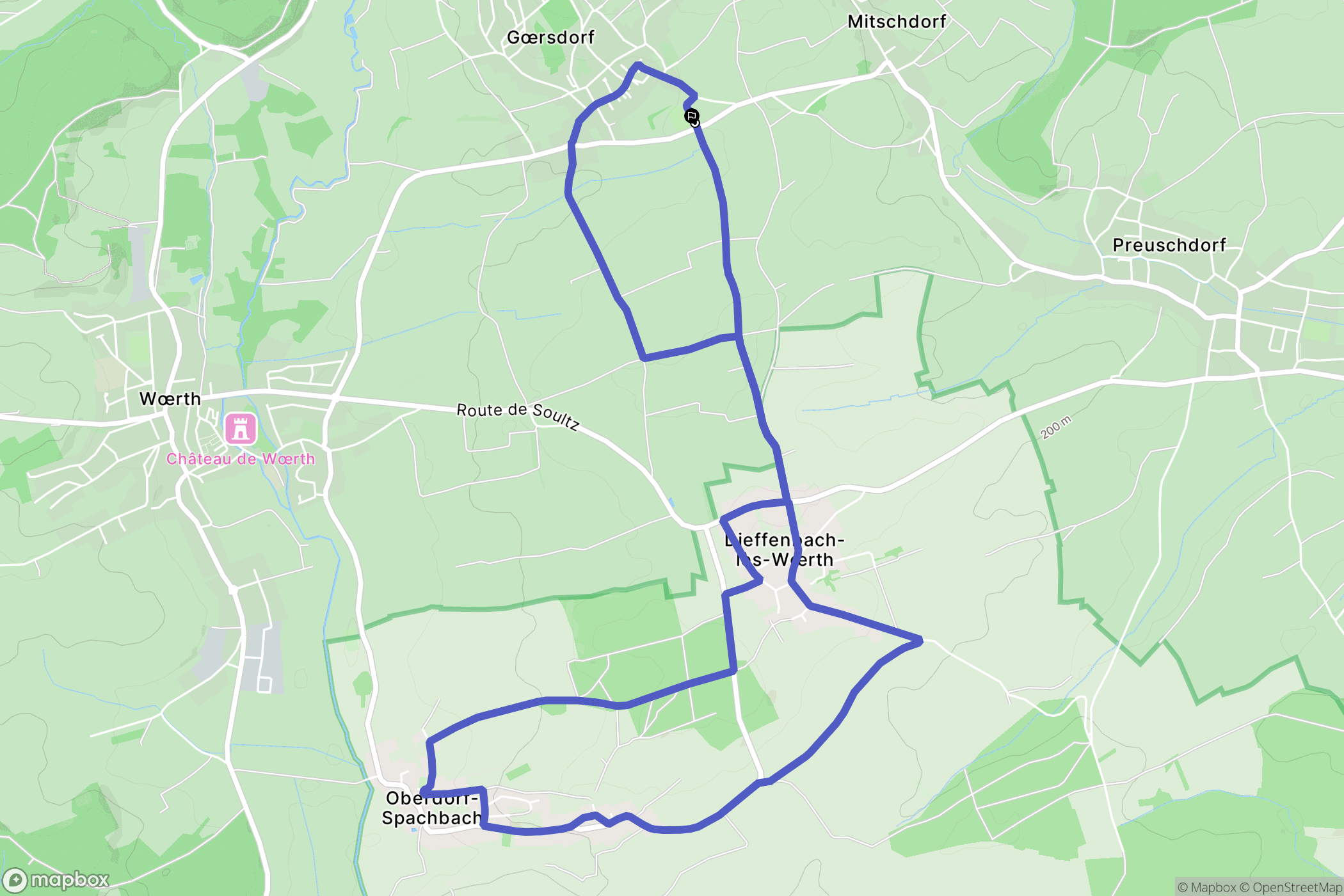 Gœrsdorf : carte du parcours de randonnée - France