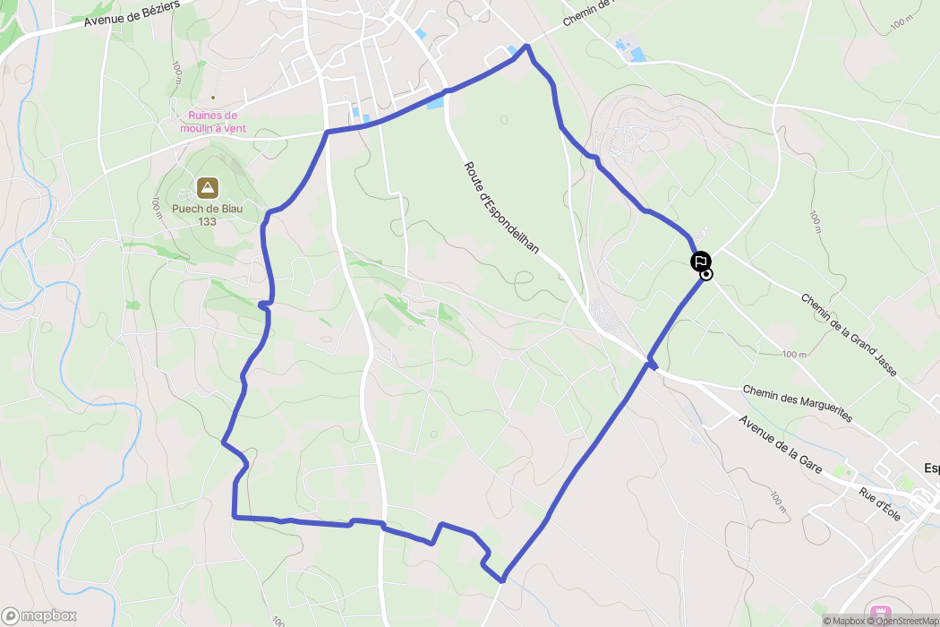 Puissalicon : carte du parcours de randonnée - France