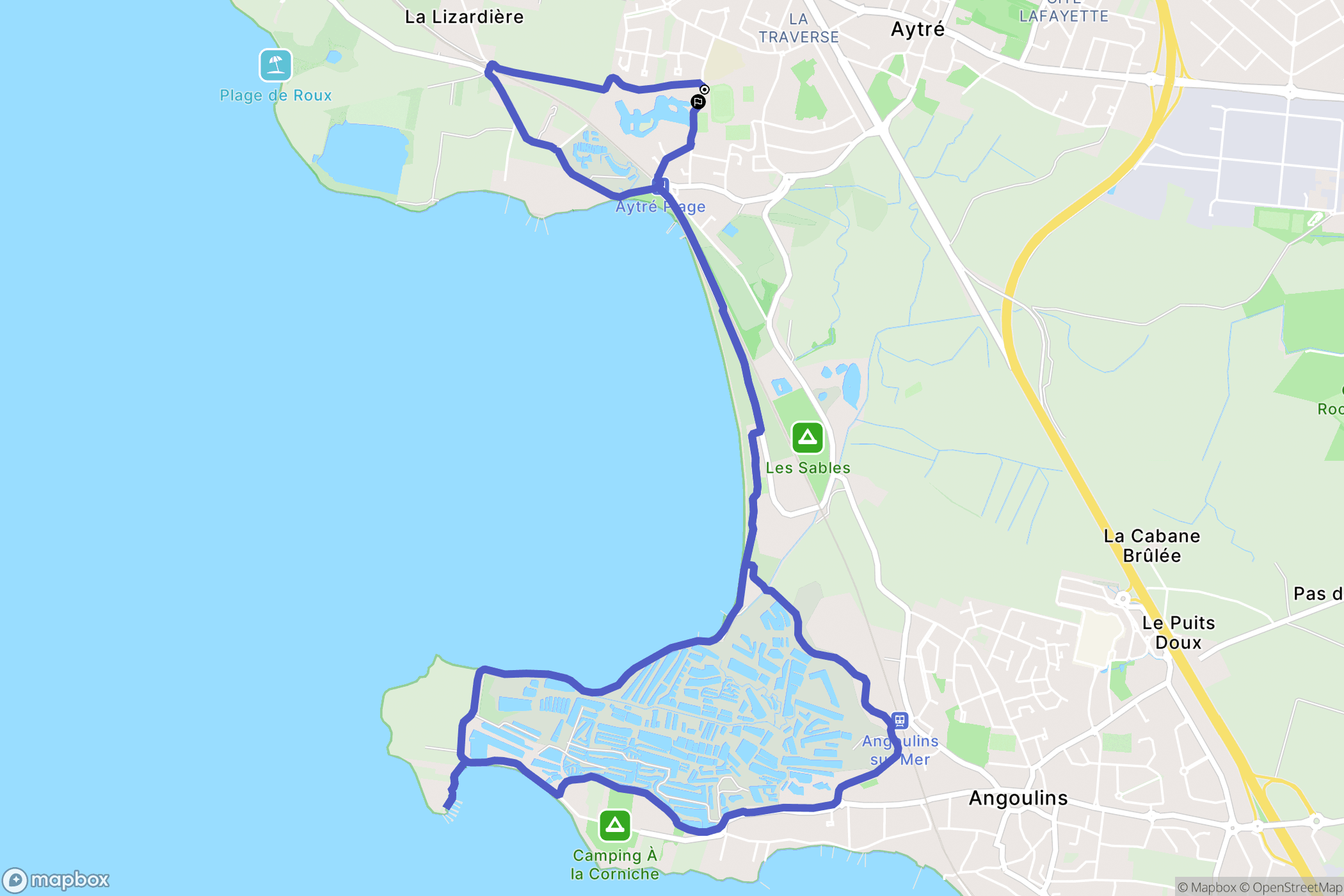 Aytré : carte du parcours de randonnée - France