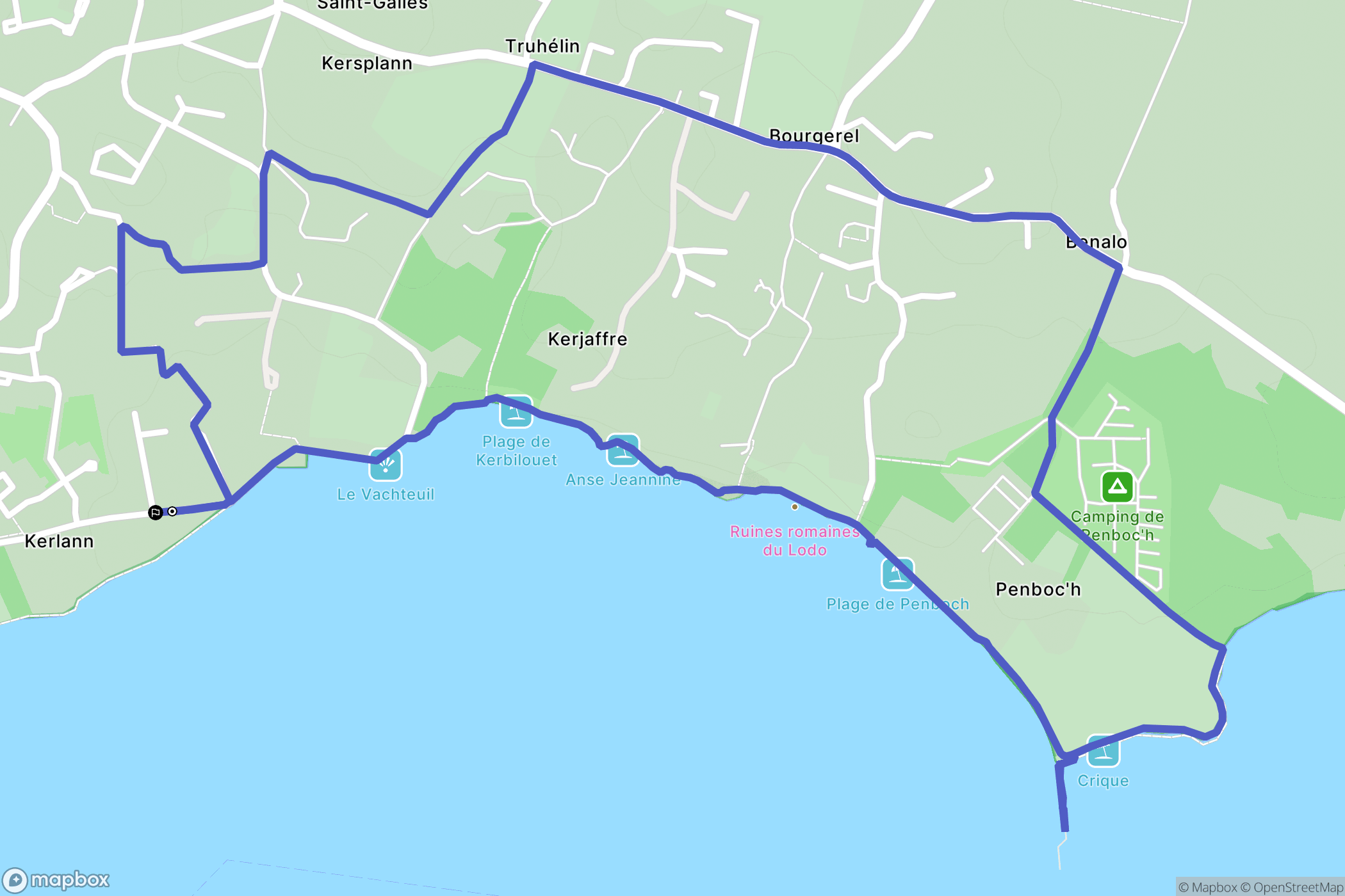 Arradon : carte du parcours de randonnée - France