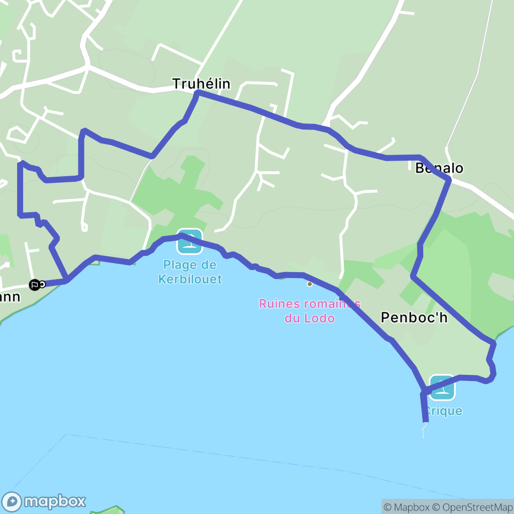 Arradon : carte du parcours de randonnée - France