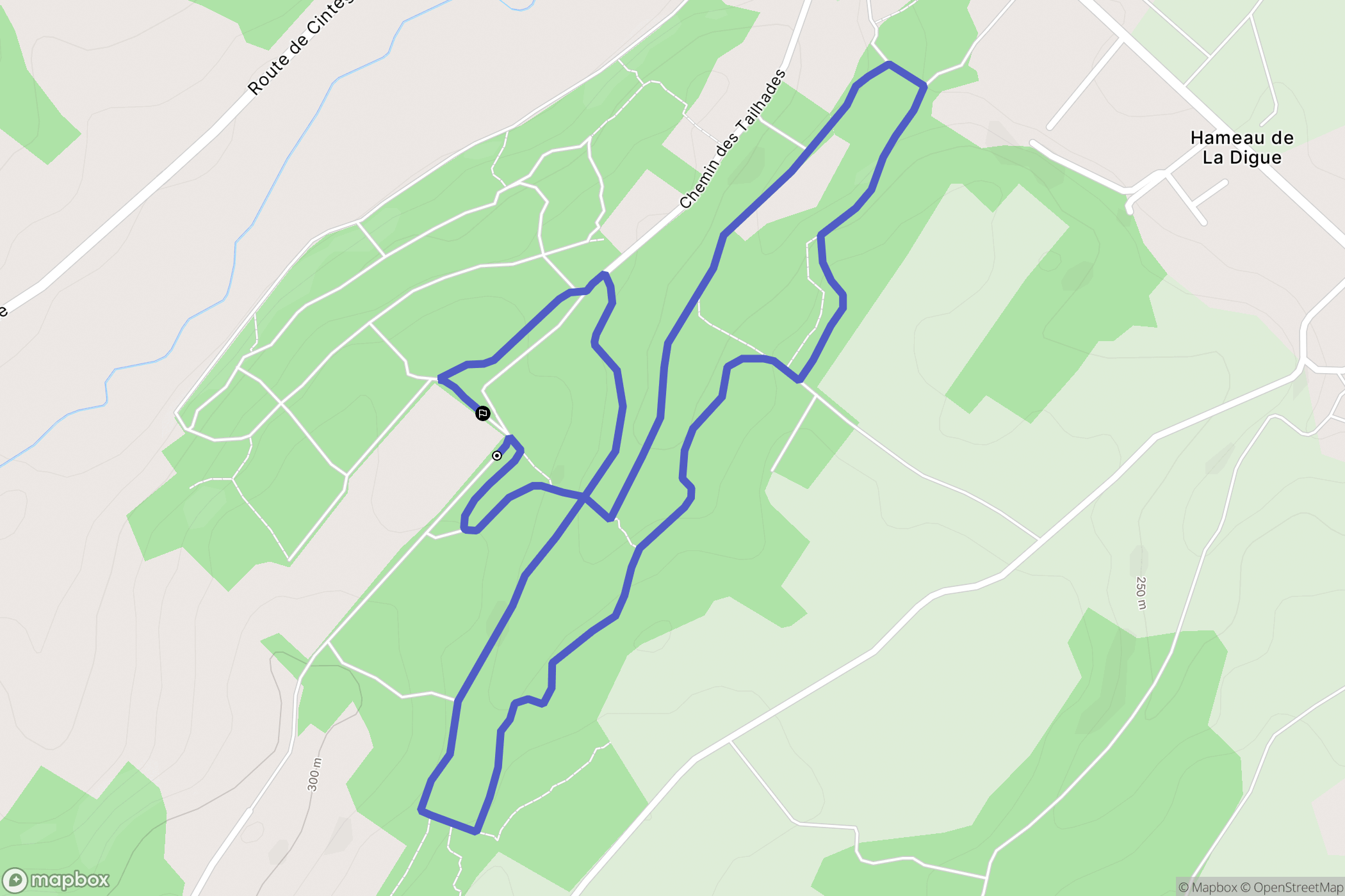 Saint-Quirc : carte du parcours de randonnée - France