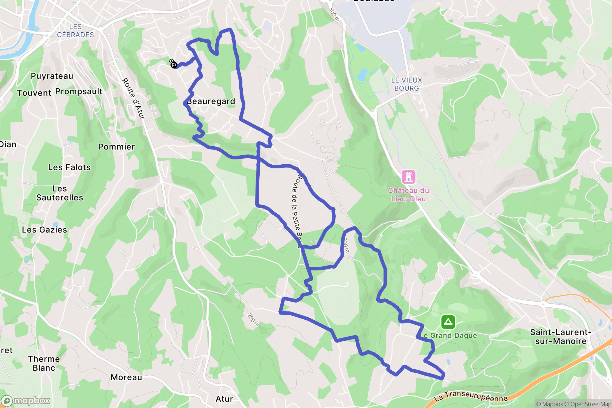 Boulazac Isle Manoire : carte du parcours de randonnée - France