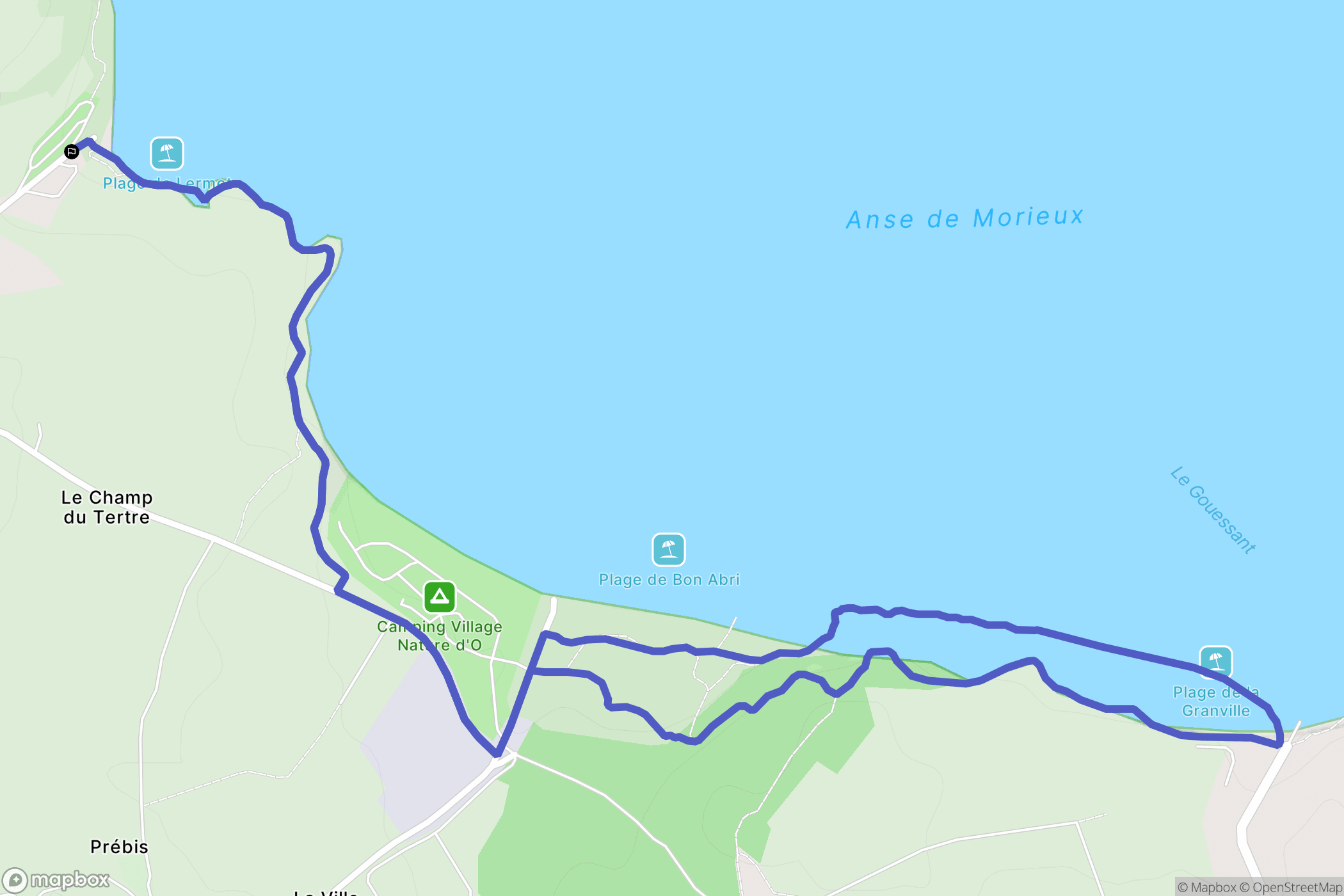 Hillion : carte du parcours de randonnée - France