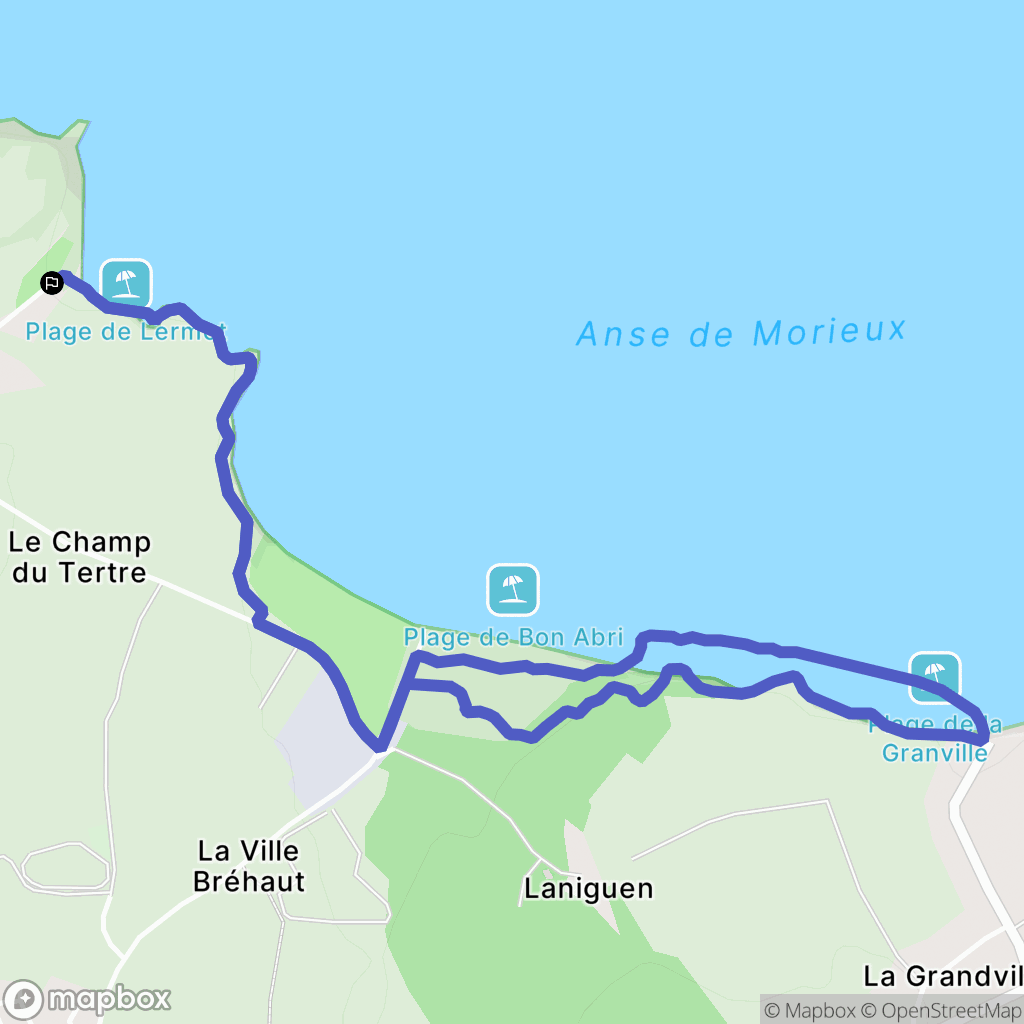 Hillion : carte du parcours de randonnée - France