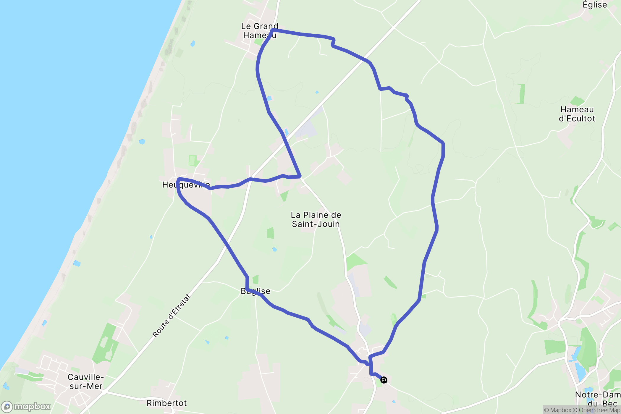 Mannevillette : carte du parcours de randonnée - France