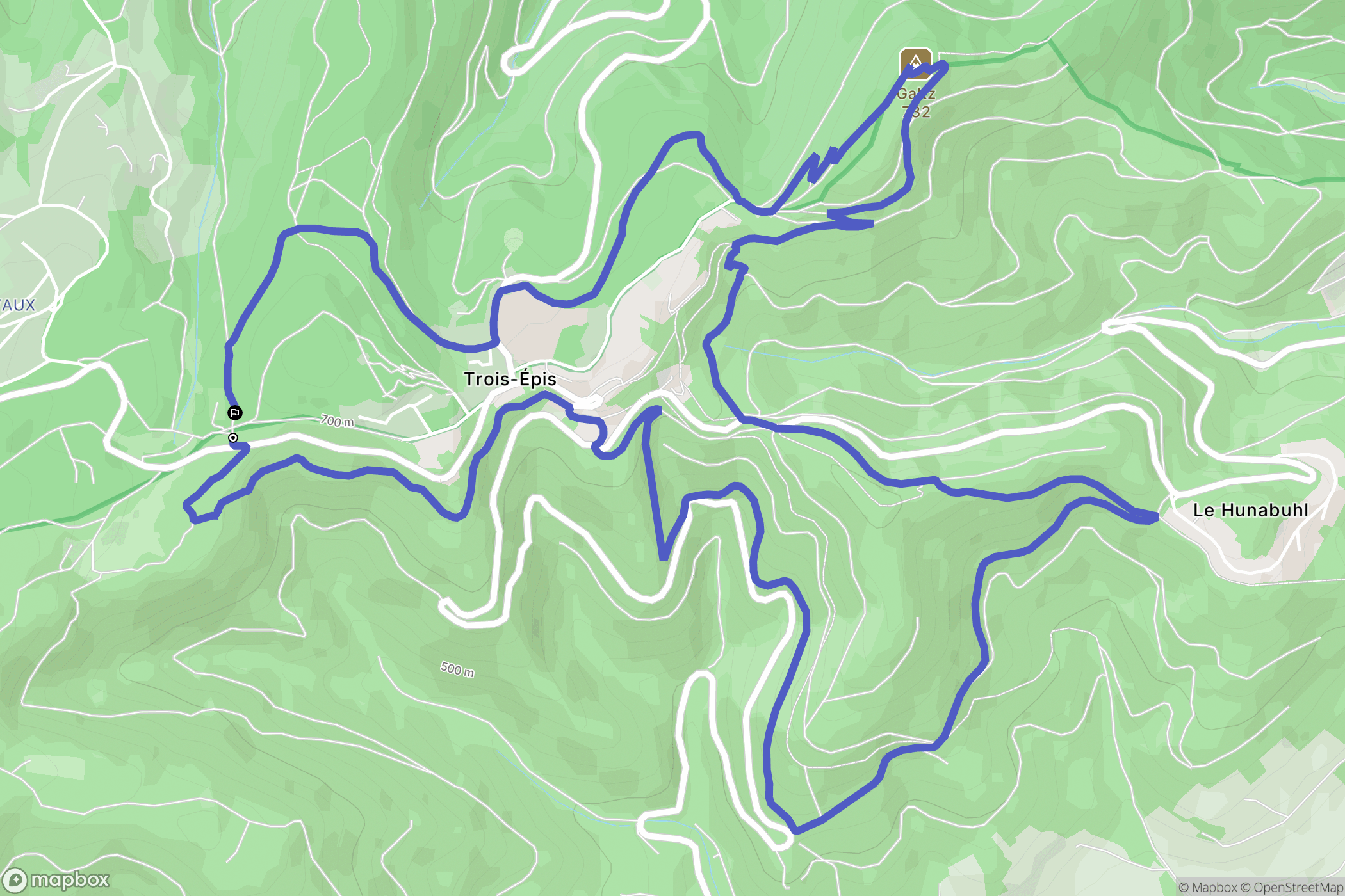 Ammerschwihr : carte du parcours de randonnée - France
