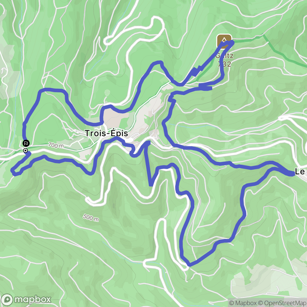 Ammerschwihr : carte du parcours de randonnée - France