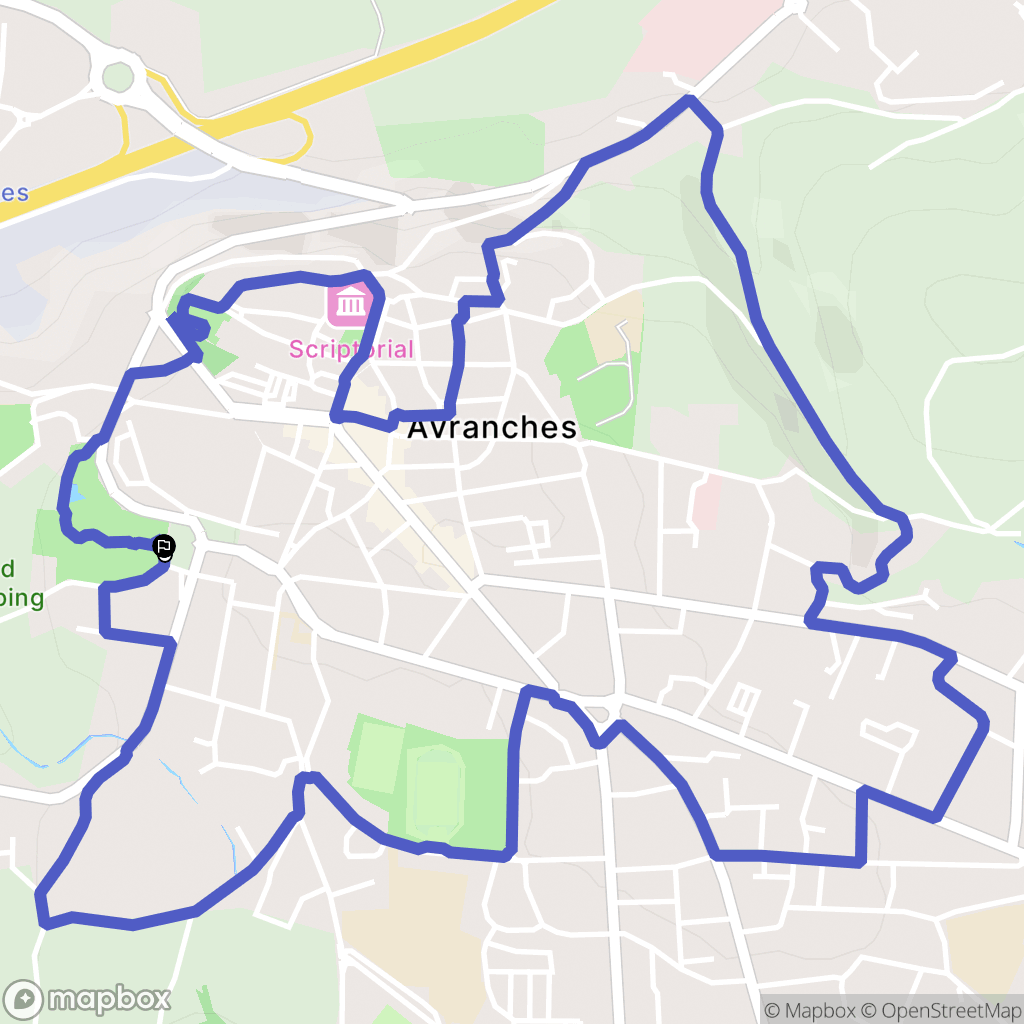 Avranches : carte du parcours de randonnée - France
