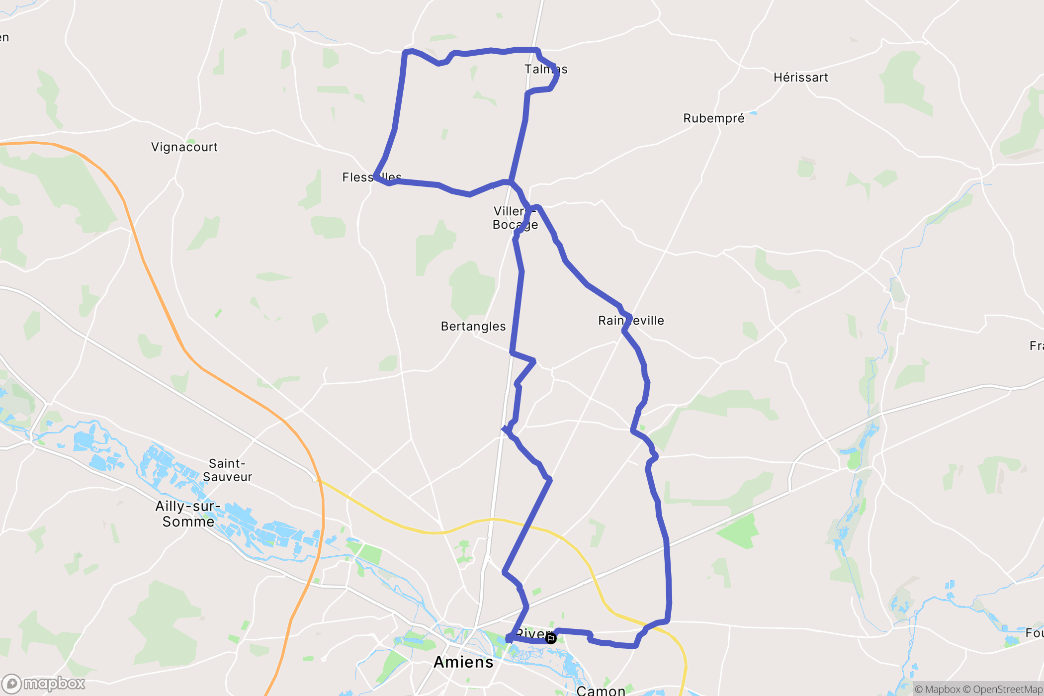 Rivery : carte du parcours de randonnée - France