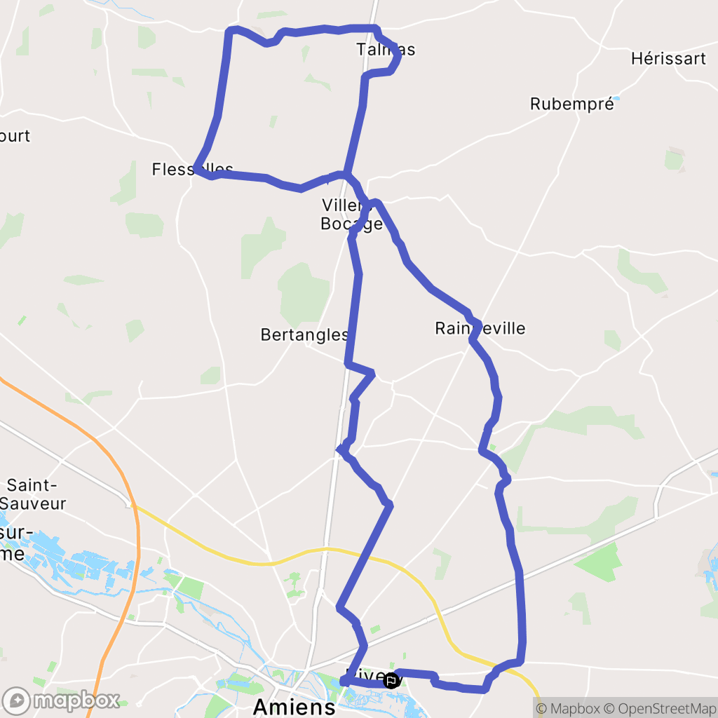Rivery : carte du parcours de randonnée - France