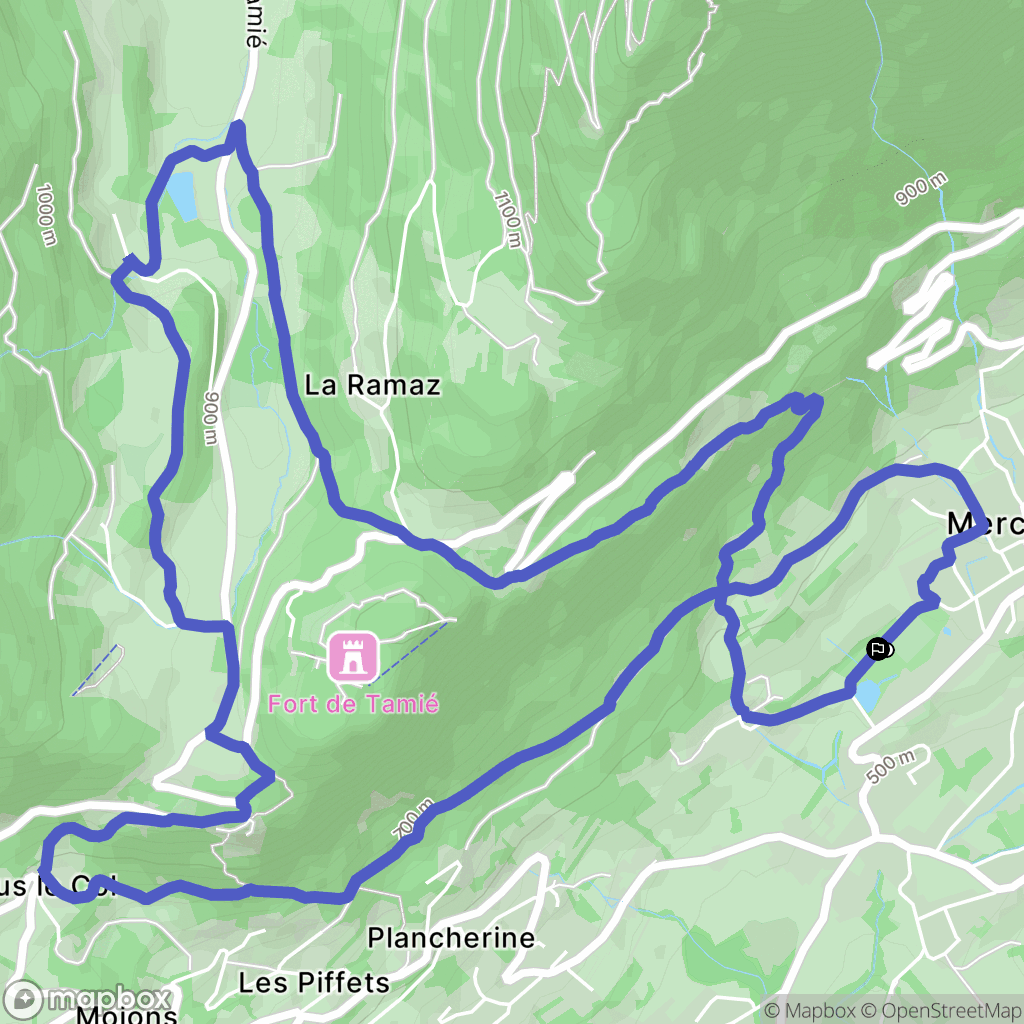 Mercury : carte du parcours de randonnée - France