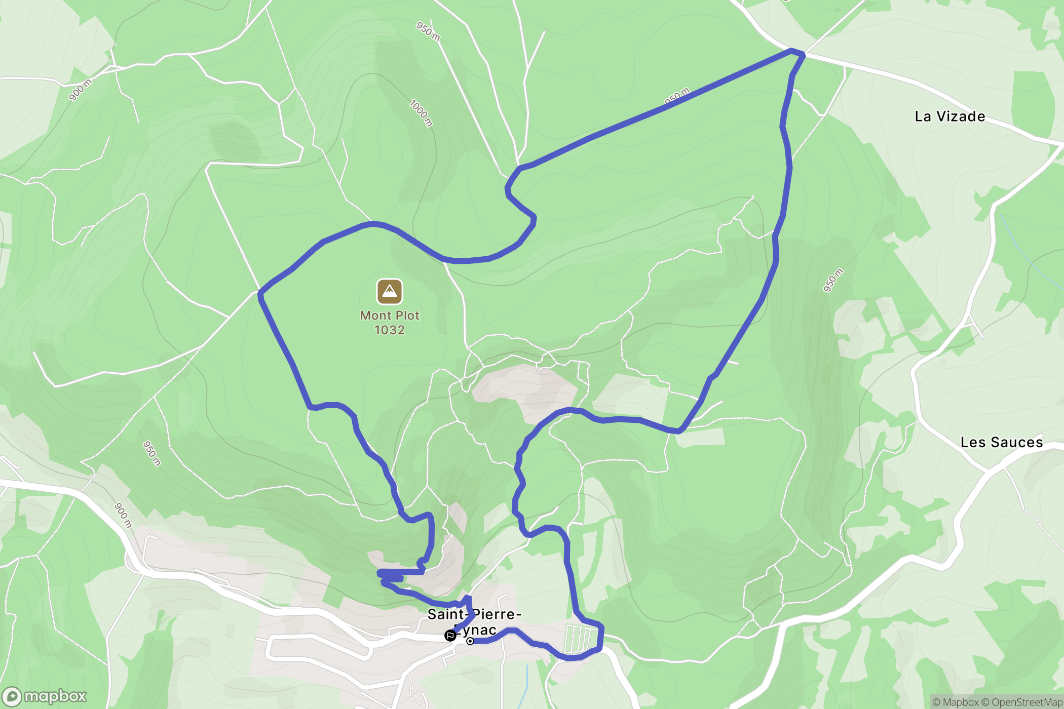 Saint-Pierre-Eynac : carte du parcours de randonnée - France