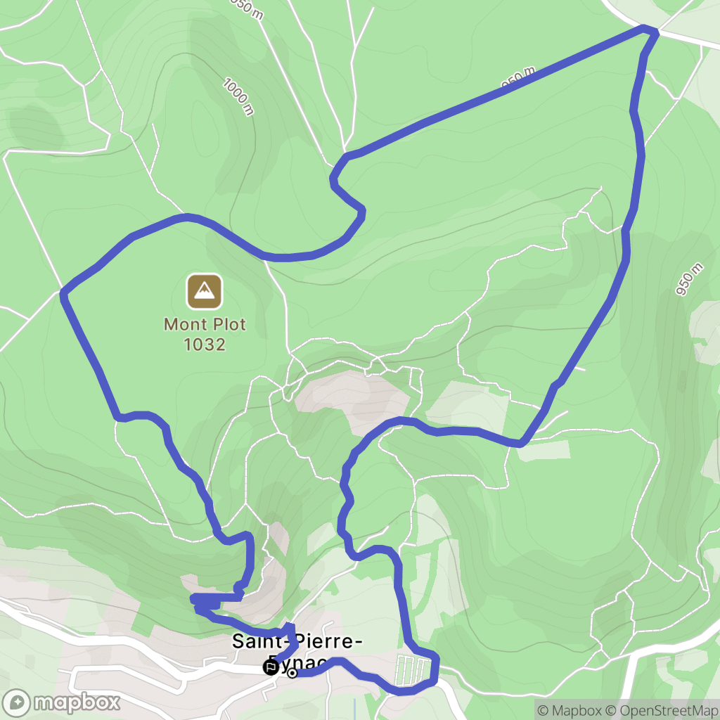 Saint-Pierre-Eynac : carte du parcours de randonnée - France