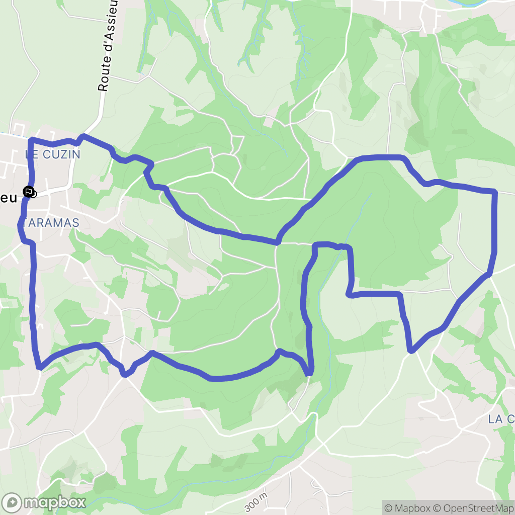 Assieu : carte du parcours de randonnée - France