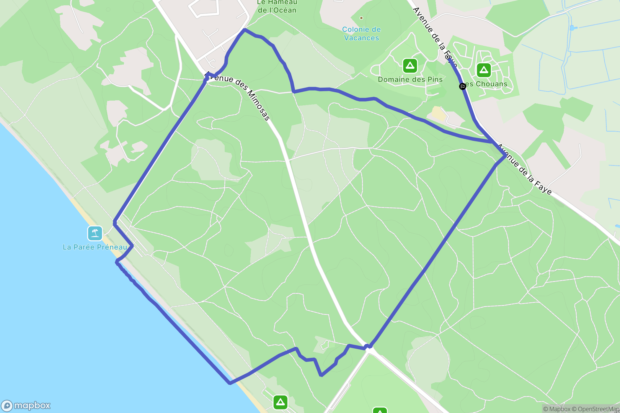Saint-Hilaire-de-Riez : carte du parcours de randonnée - France