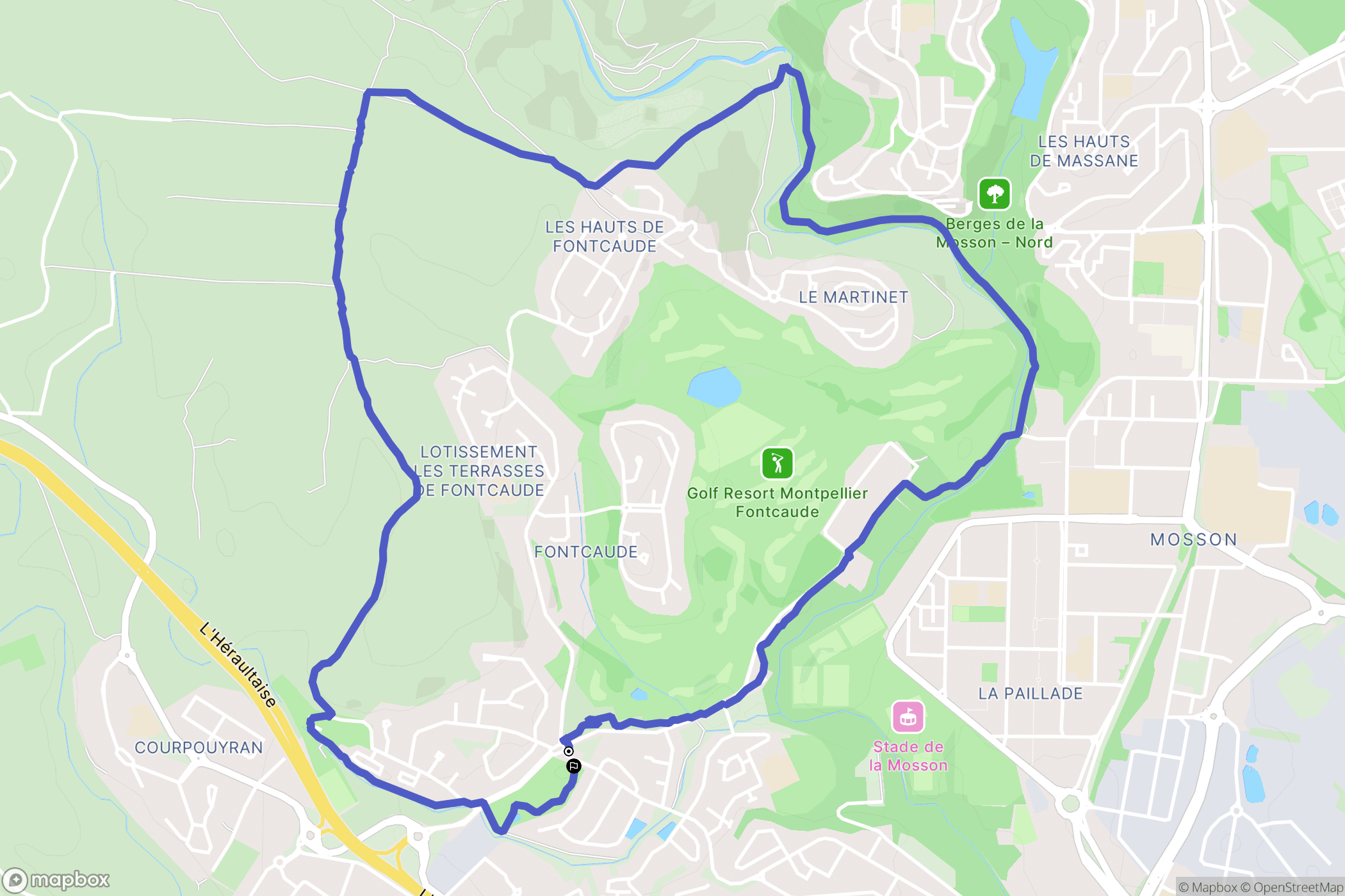 Juvignac : carte du parcours de randonnée - France