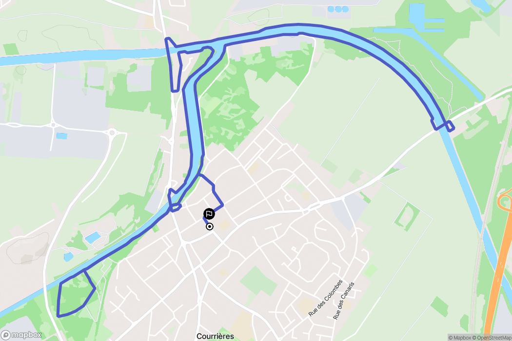 Courrières : carte du parcours de randonnée - France