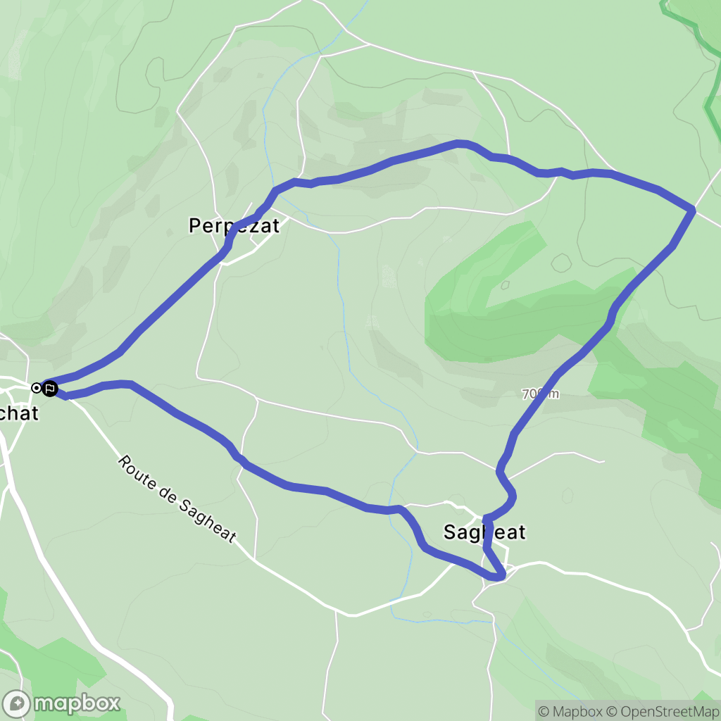 Apchat : carte du parcours de randonnée - France
