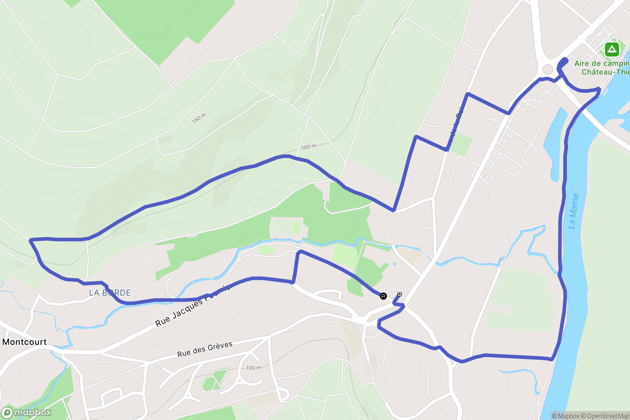 Essômes-sur-Marne : carte du parcours de randonnée - France