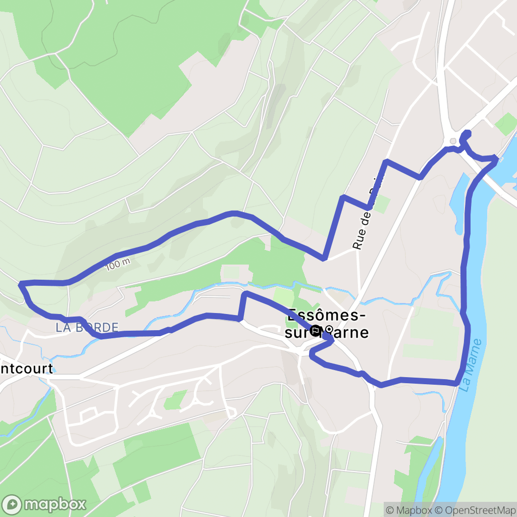 Essômes-sur-Marne : carte du parcours de randonnée - France