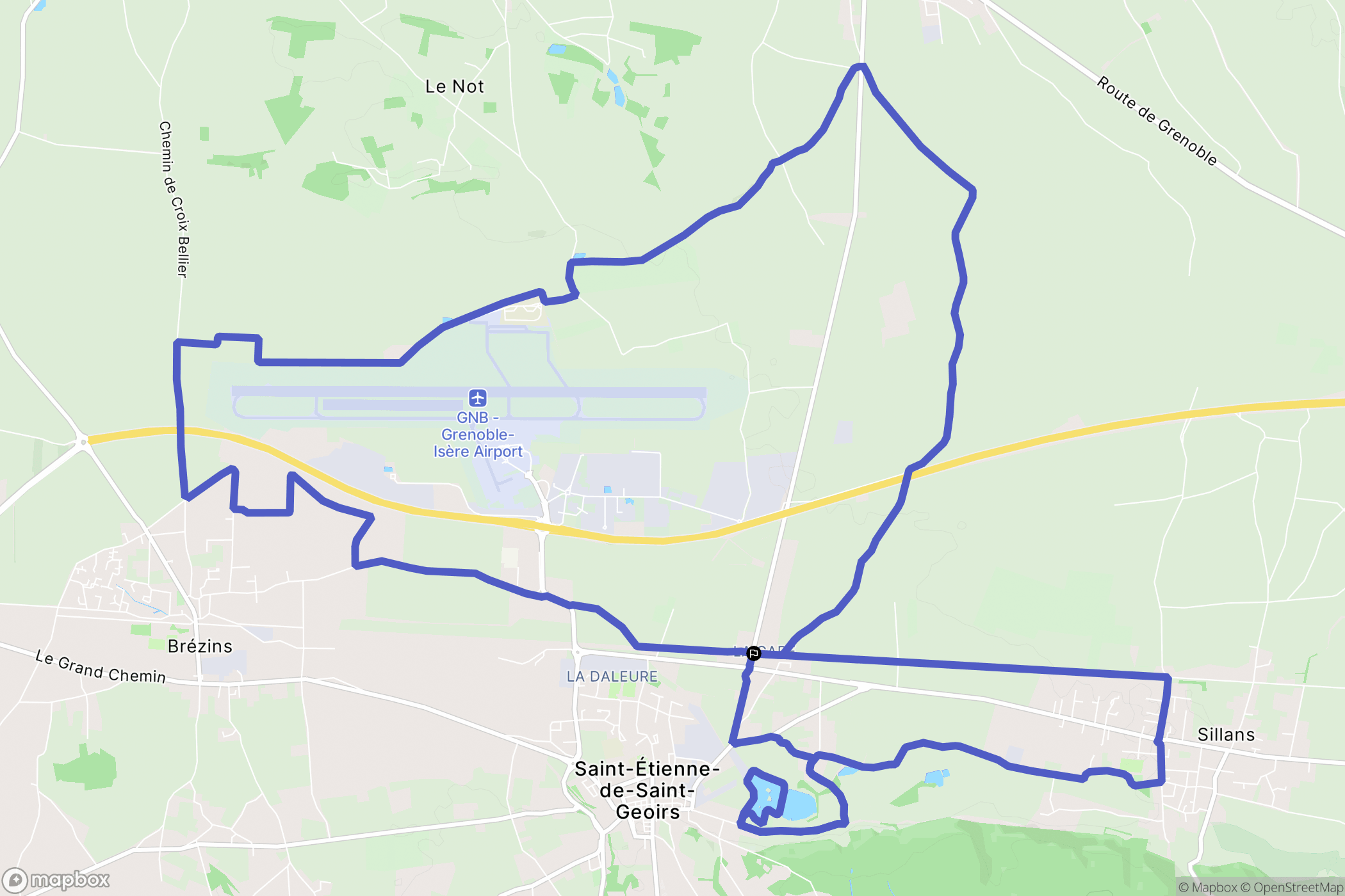 Saint-Étienne-de-Saint-Geoirs : carte du parcours de randonnée - France