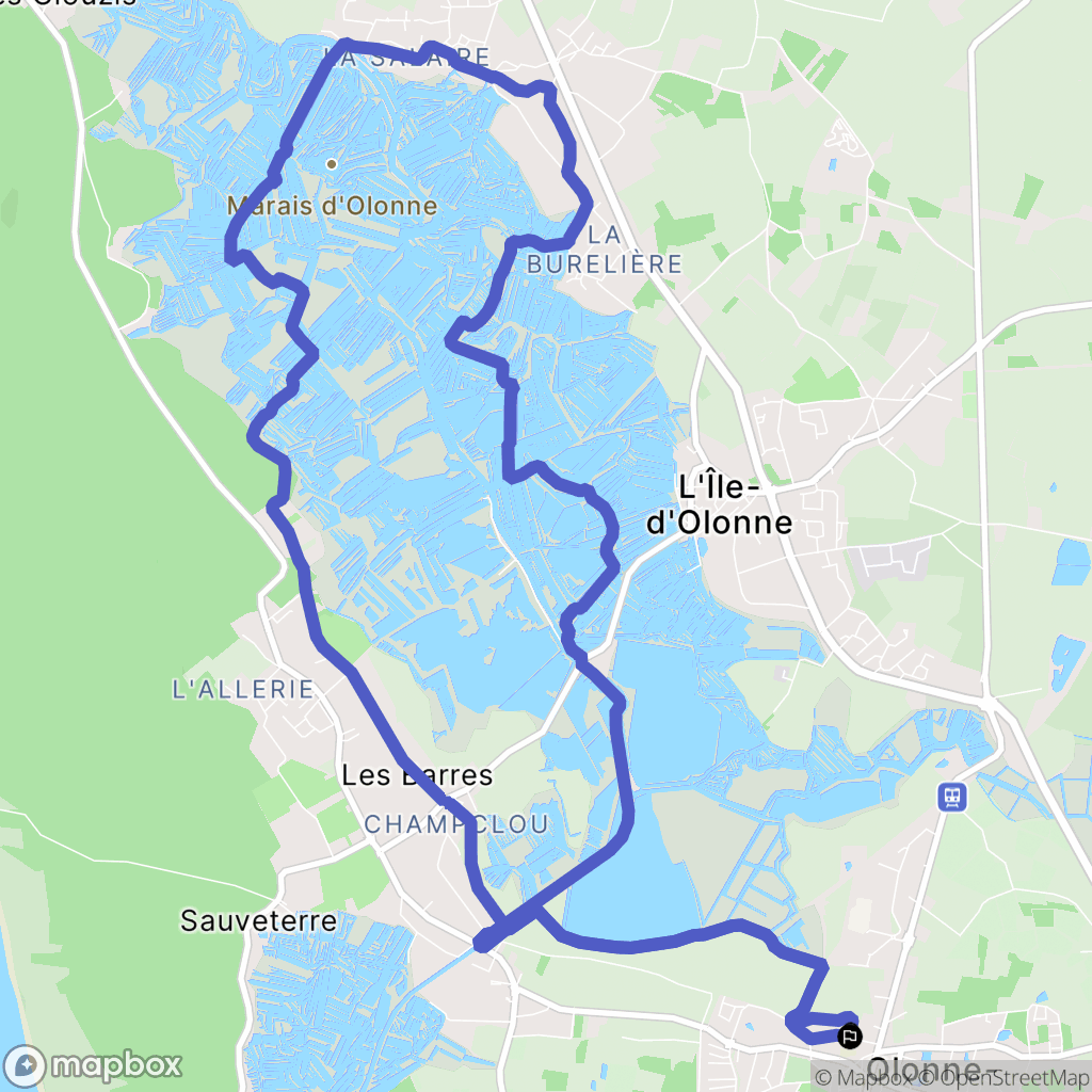 Les Sables-d'Olonne : carte du parcours de randonnée - France