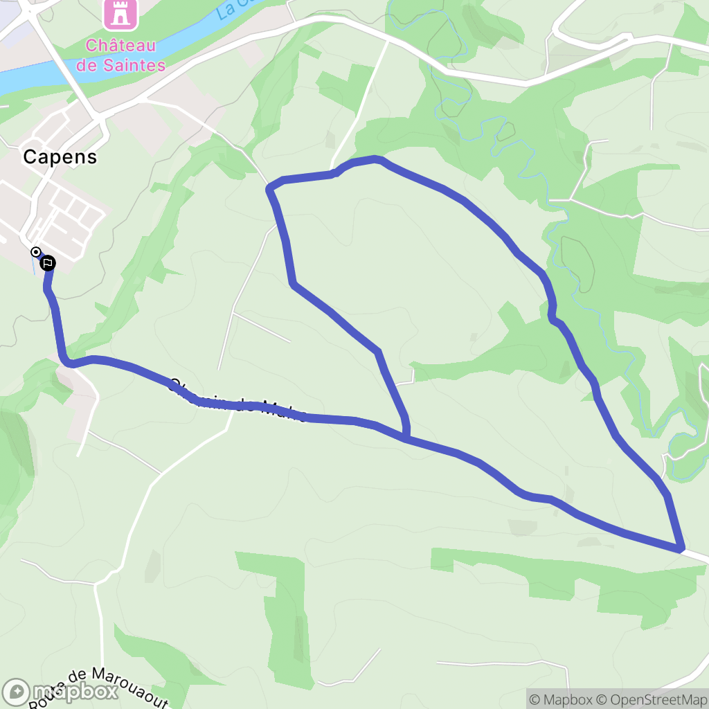 Capens : carte du parcours de randonnée - France