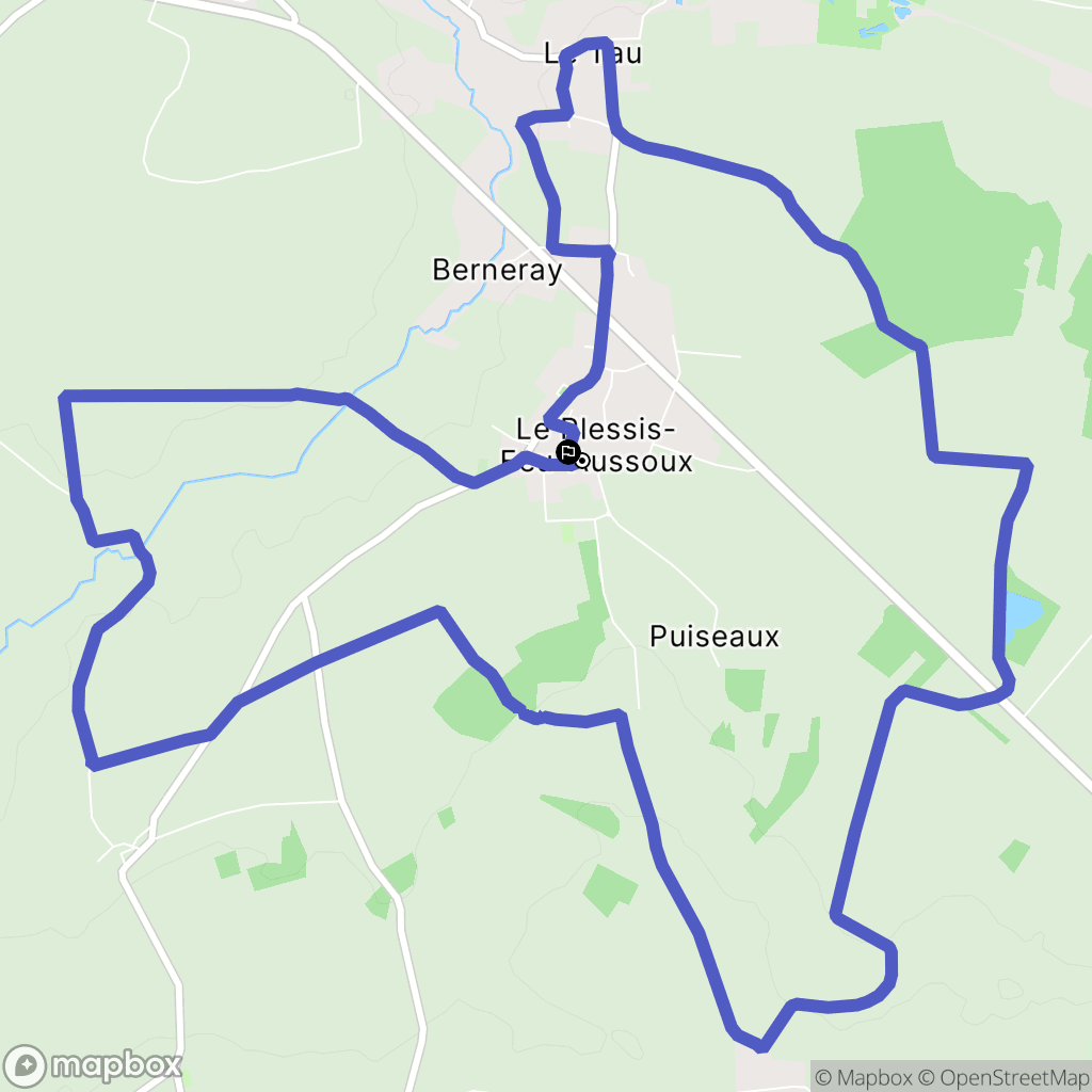 Le Plessis-Feu-Aussoux : carte du parcours de randonnée - France