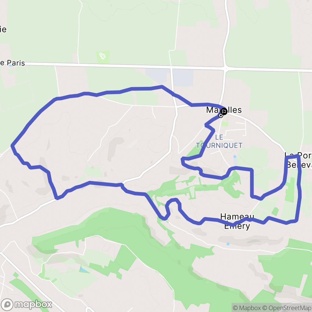 Marolles : carte du parcours de randonnée - France