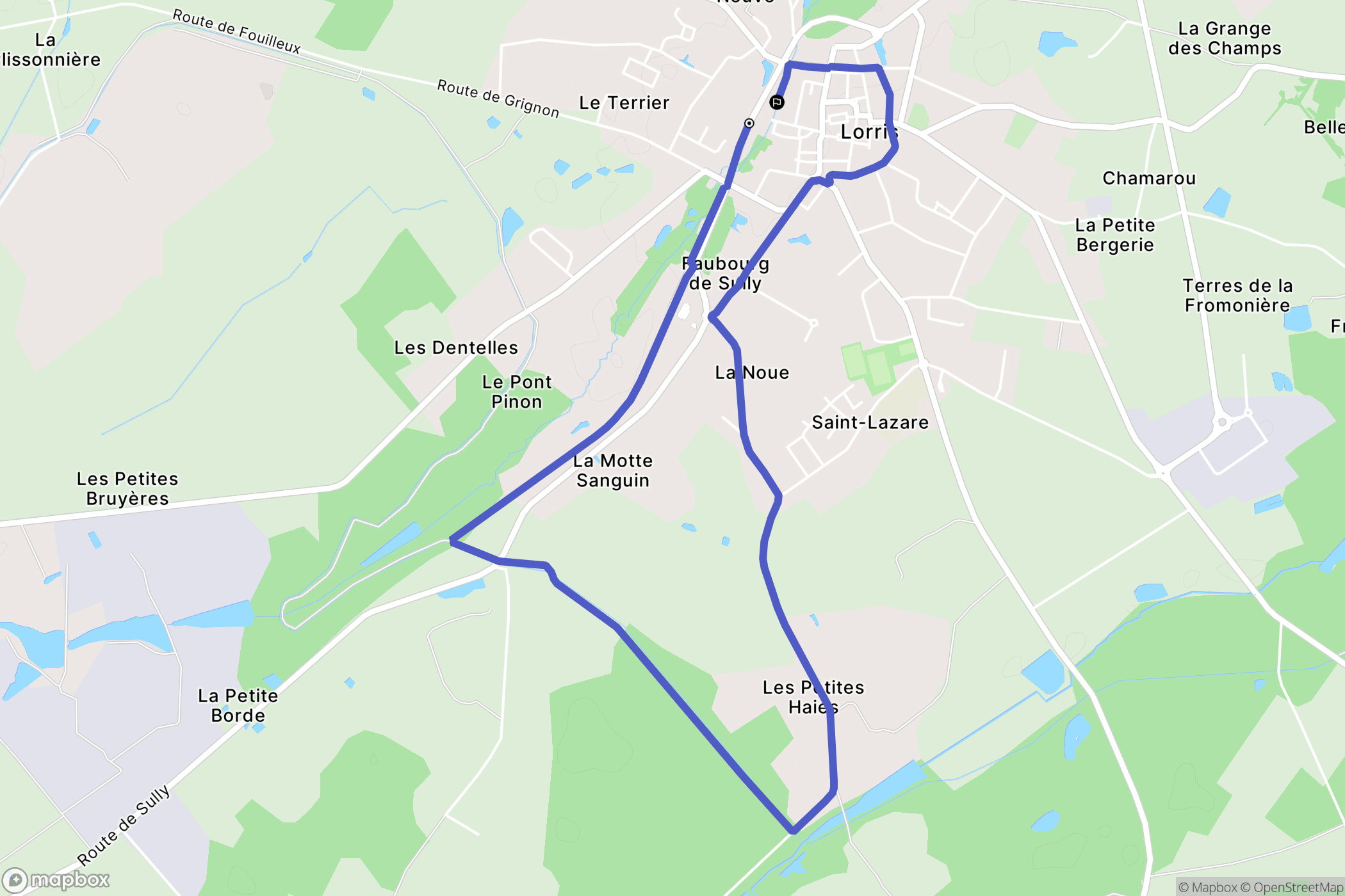 Lorris : carte du parcours de randonnée - France