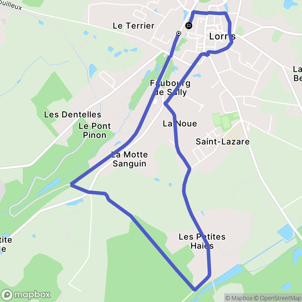 Lorris : carte du parcours de randonnée - France