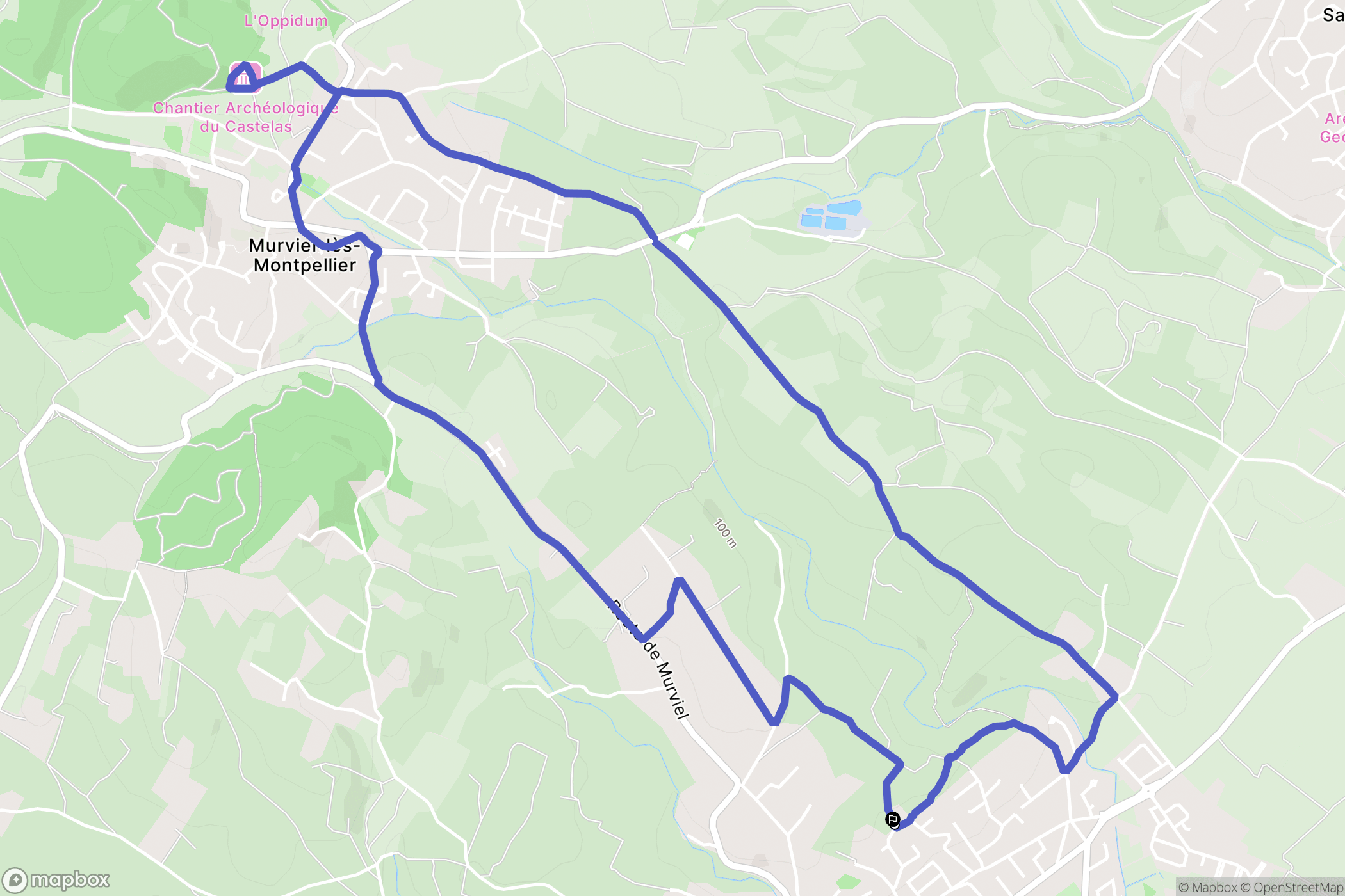 Pignan : carte du parcours de randonnée - France