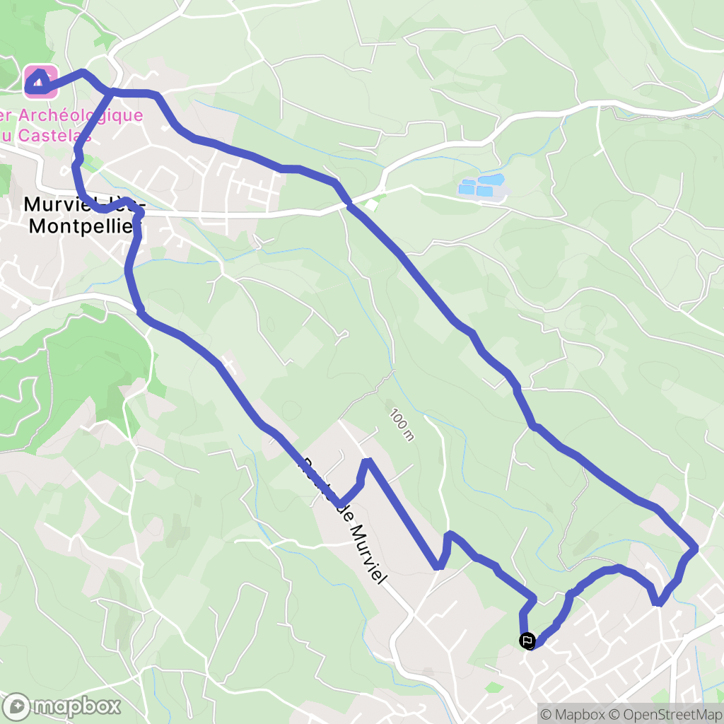 Pignan : carte du parcours de randonnée - France