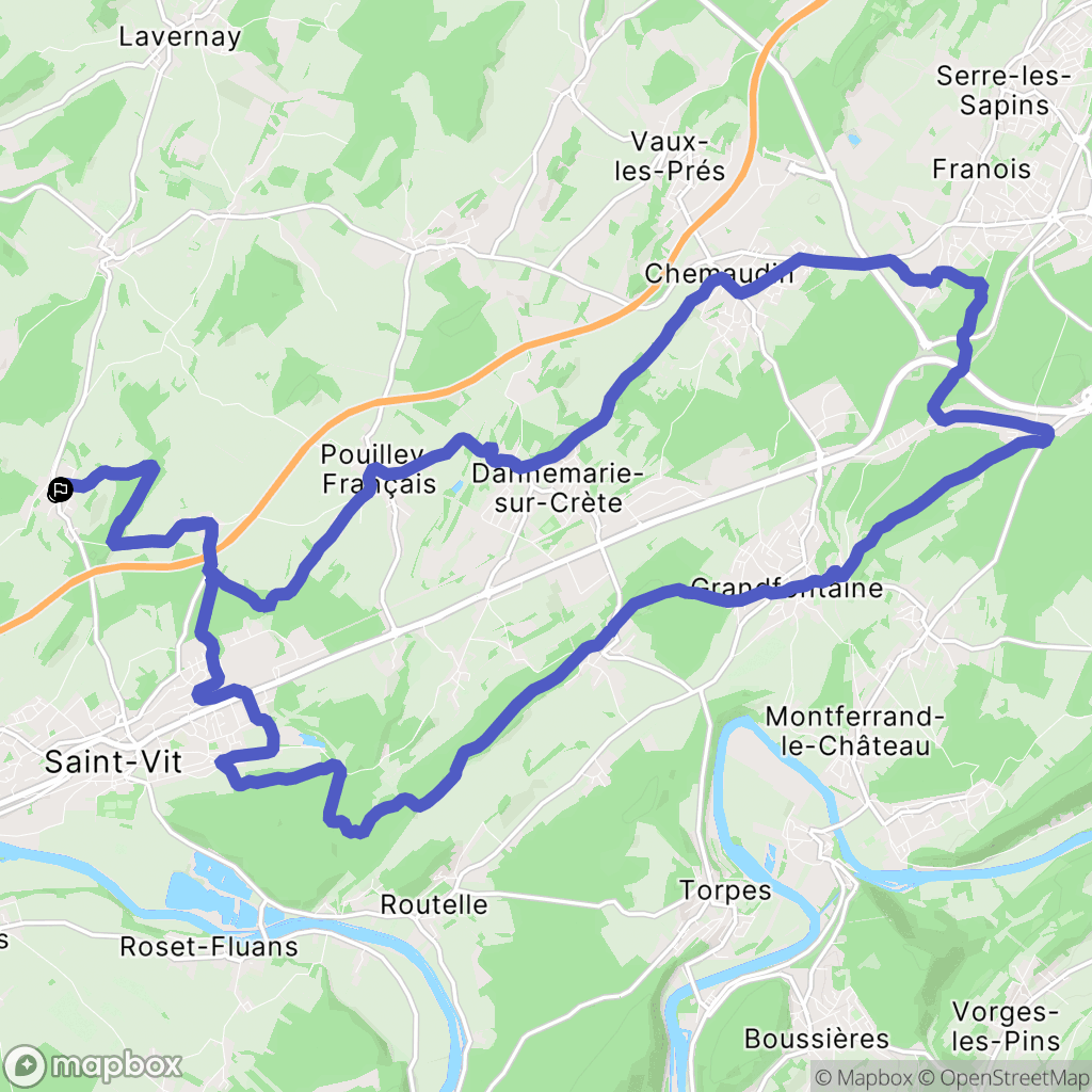 Ferrières-les-Bois : carte du parcours de randonnée - France