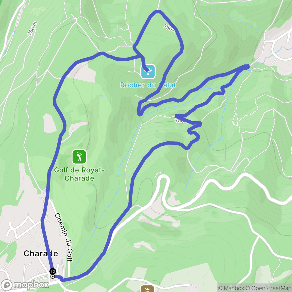 Royat : carte du parcours de randonnée - France