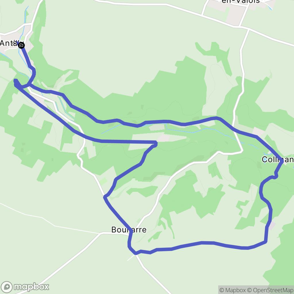 Antilly : carte du parcours de randonnée - France