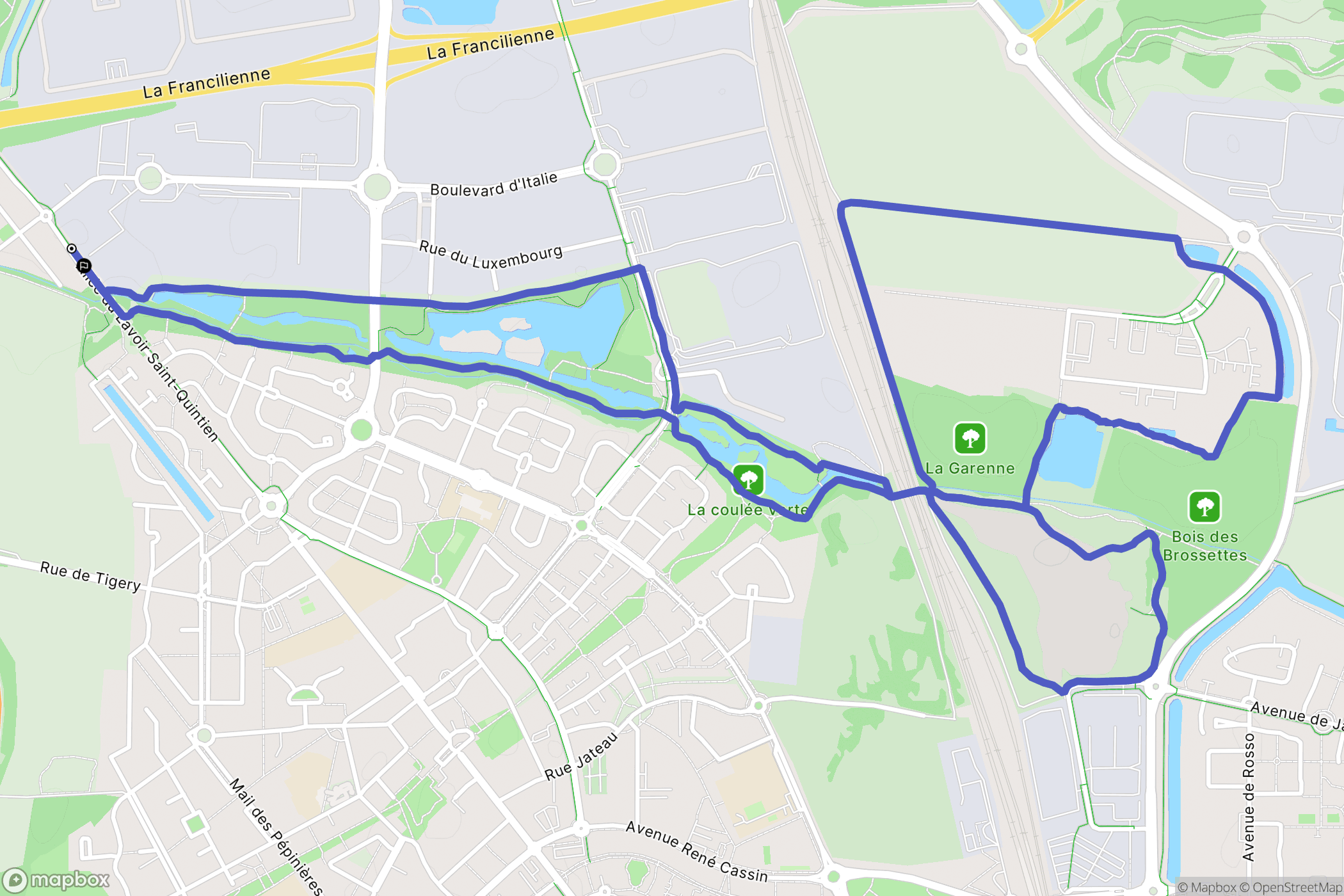 Tigery : carte du parcours de randonnée - France
