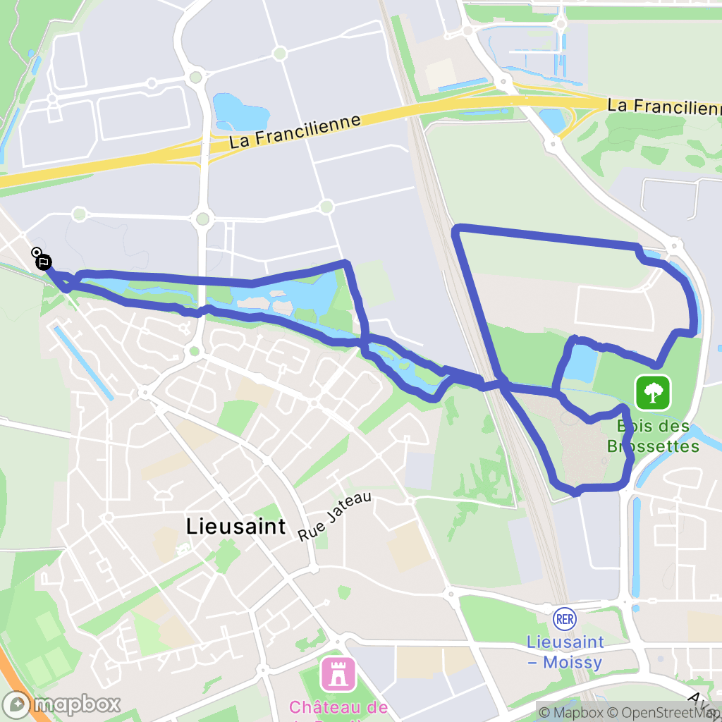 Tigery : carte du parcours de randonnée - France