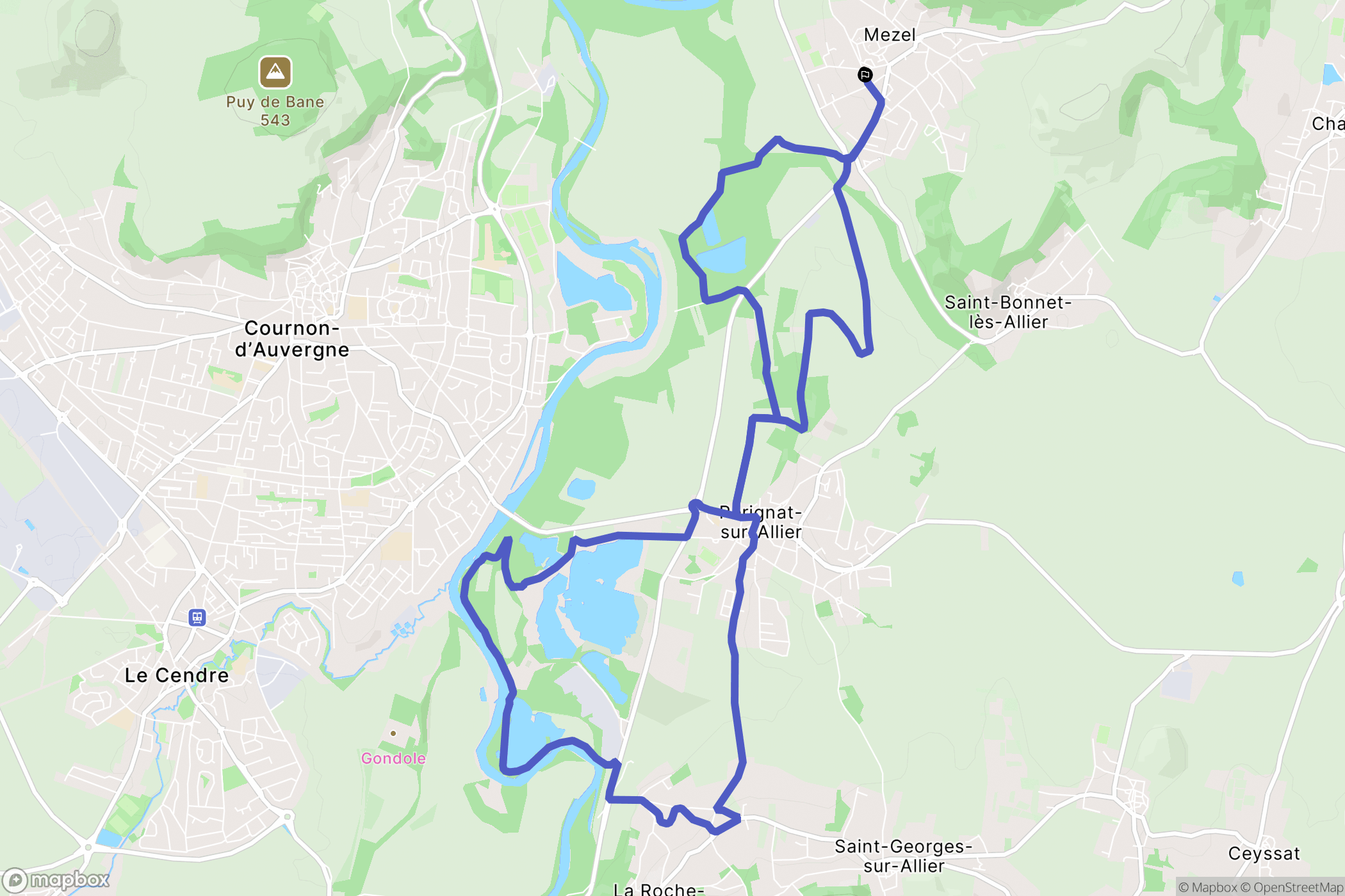 Mur-sur-Allier : carte du parcours de randonnée - France